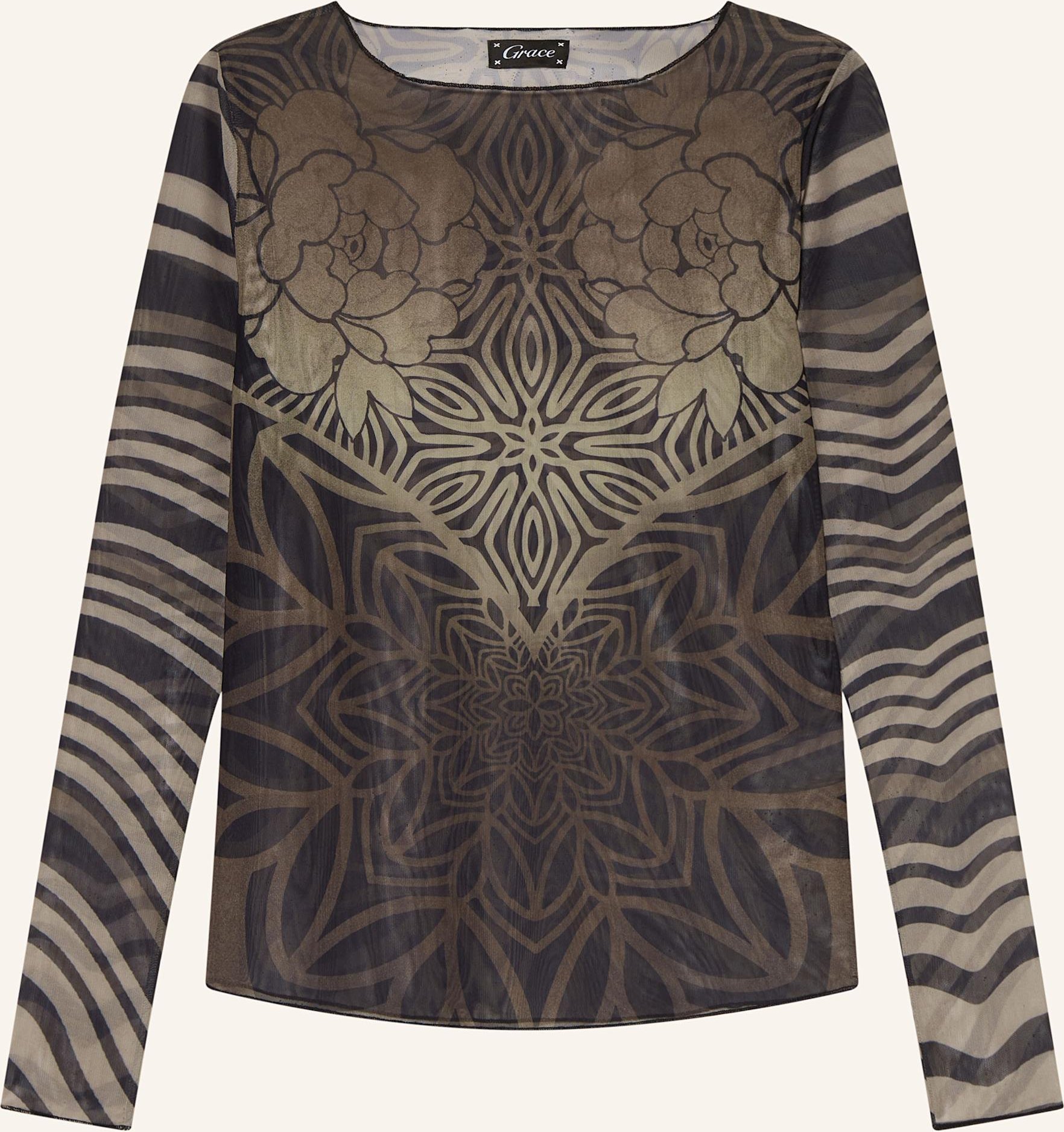 Grace Longsleeve Aus Mesh beige