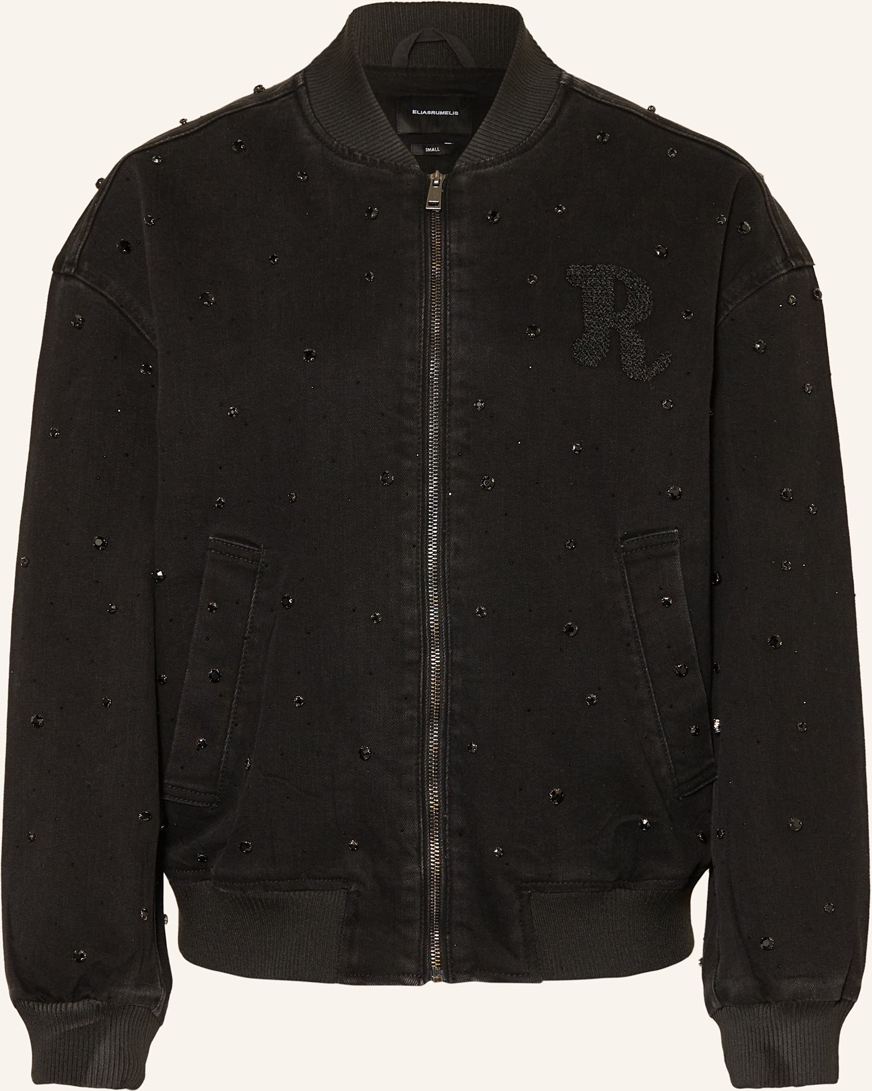 Elias Rumelis Jeansblouson Isla Mit Schmucksteinen schwarz