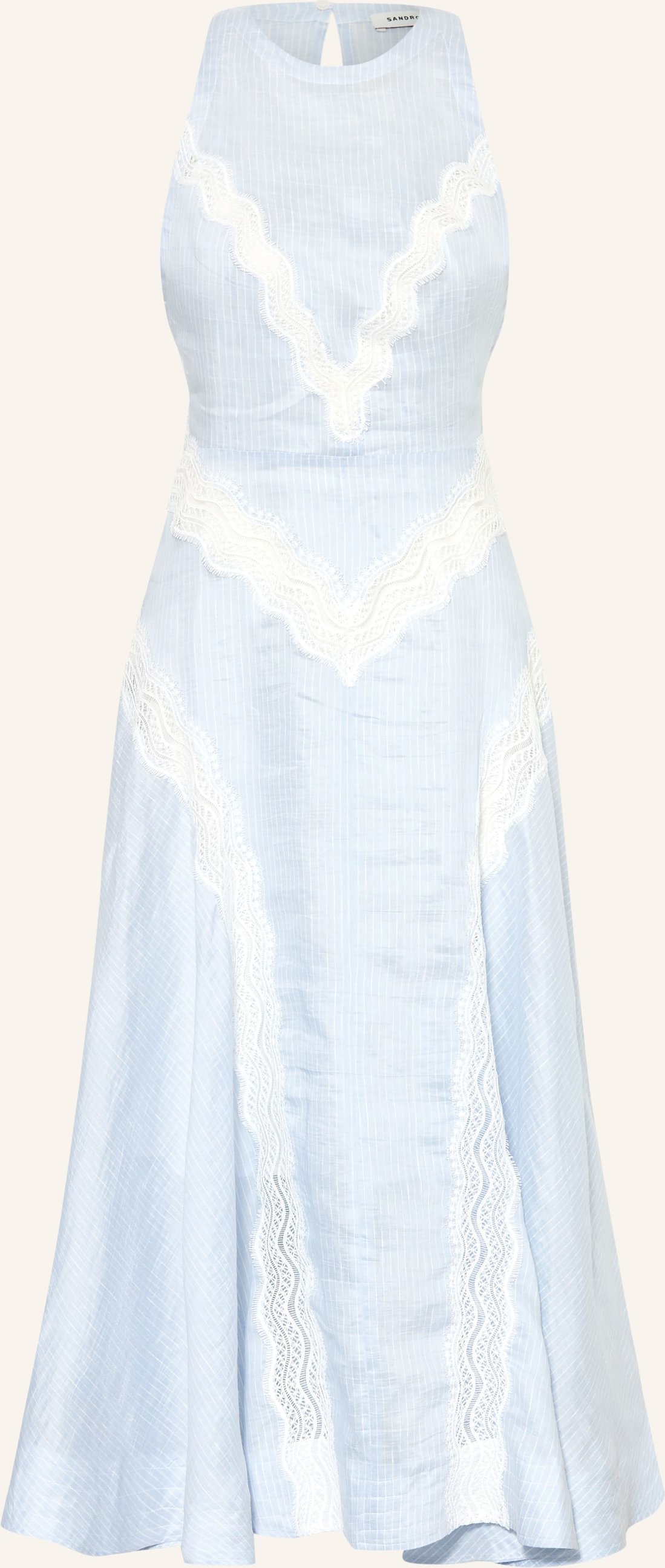 Sandro Kleid Mit Spitze blau