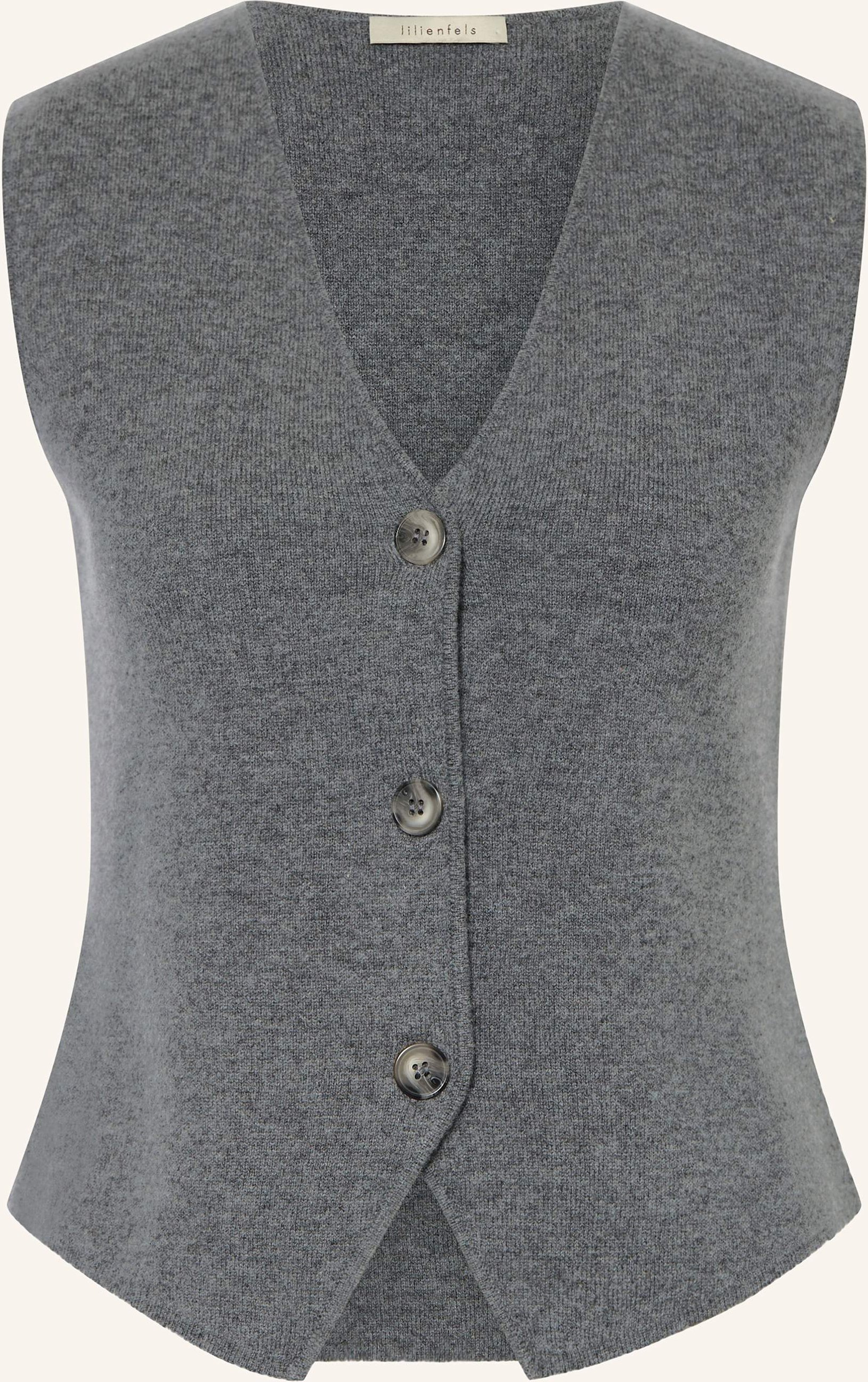 Lilienfels Strickweste Mit Cashmere grau