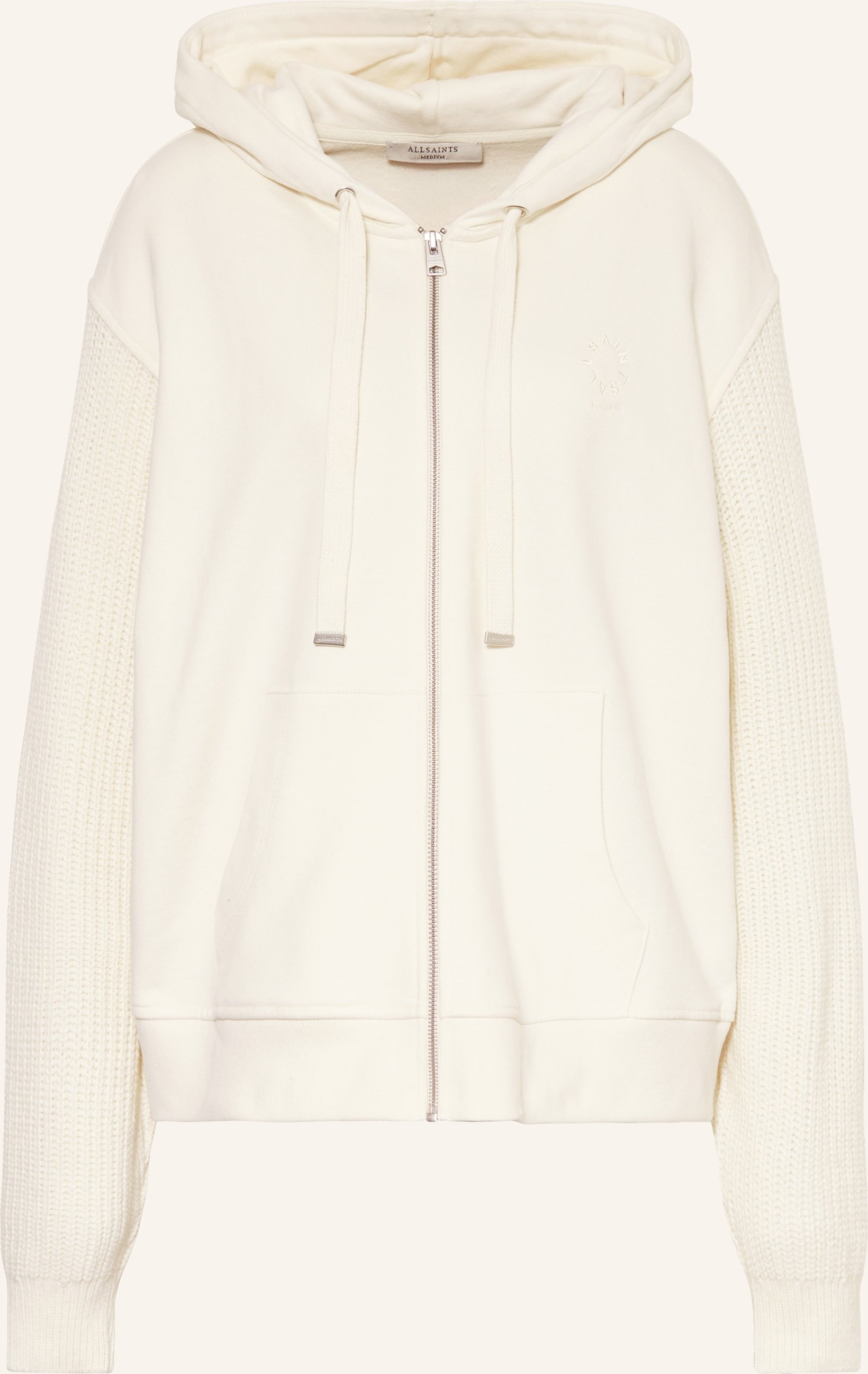 Allsaints Sweatjacke Amphie Im Materialmix weiss