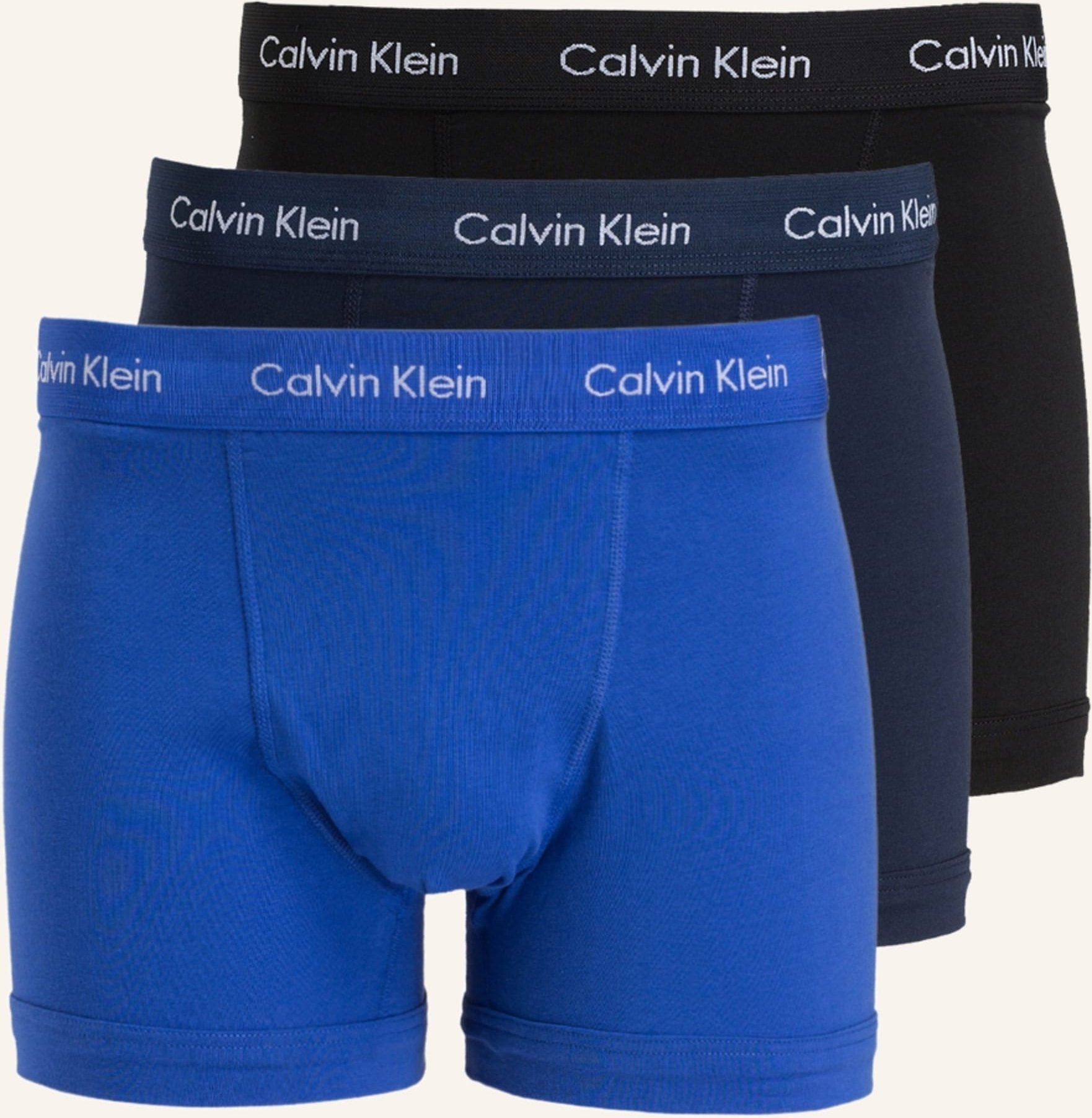 Calvin Klein 3er-Pack Boxershorts Cotton Stretch blau