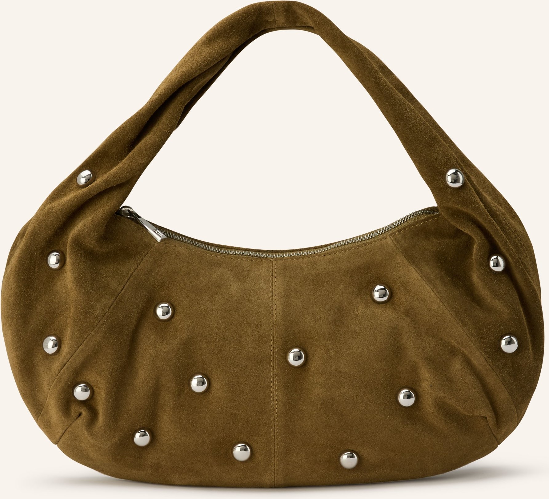 Núnoo Schultertasche Alma Small Mit Nieten gruen