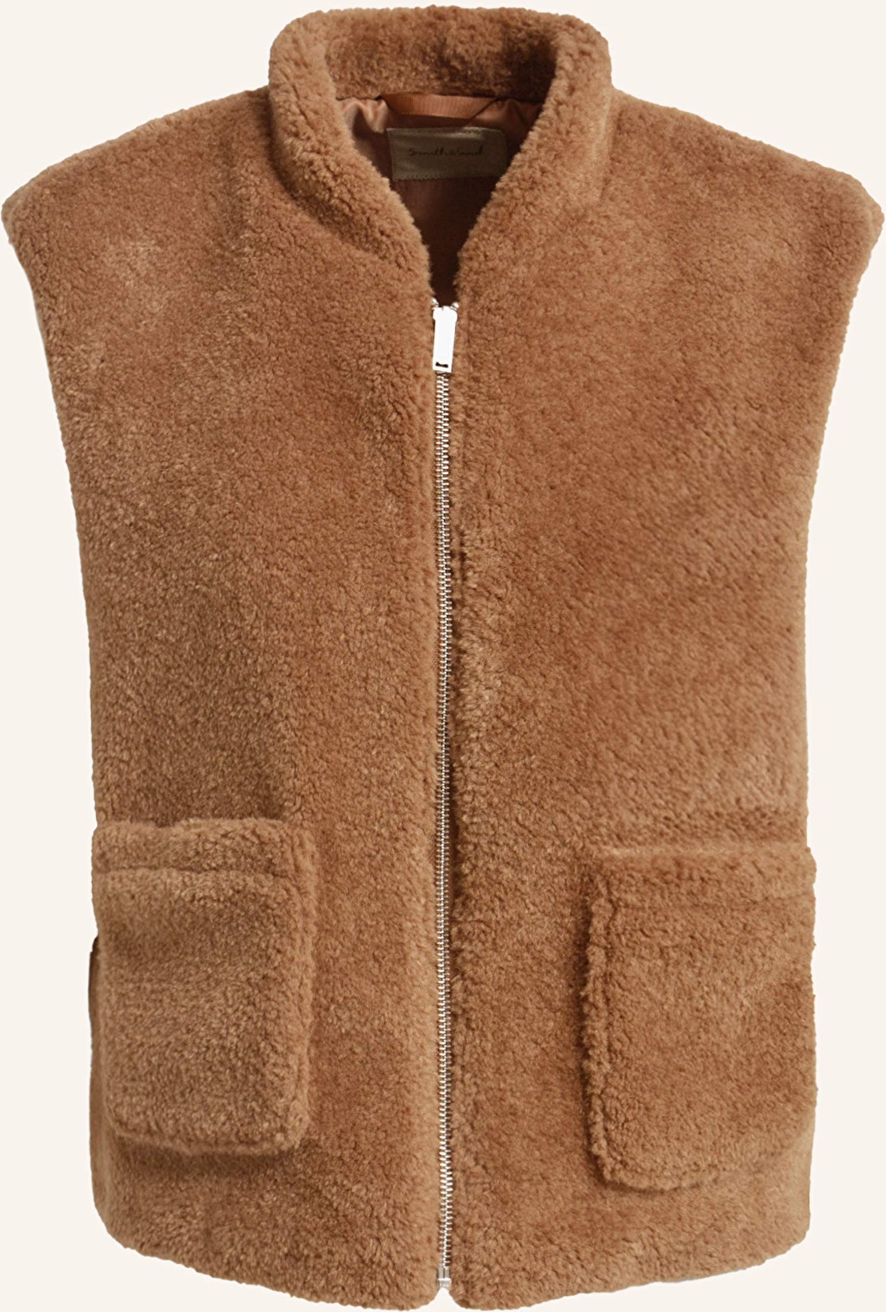 Smith & Soul Teddyfell-Weste braun