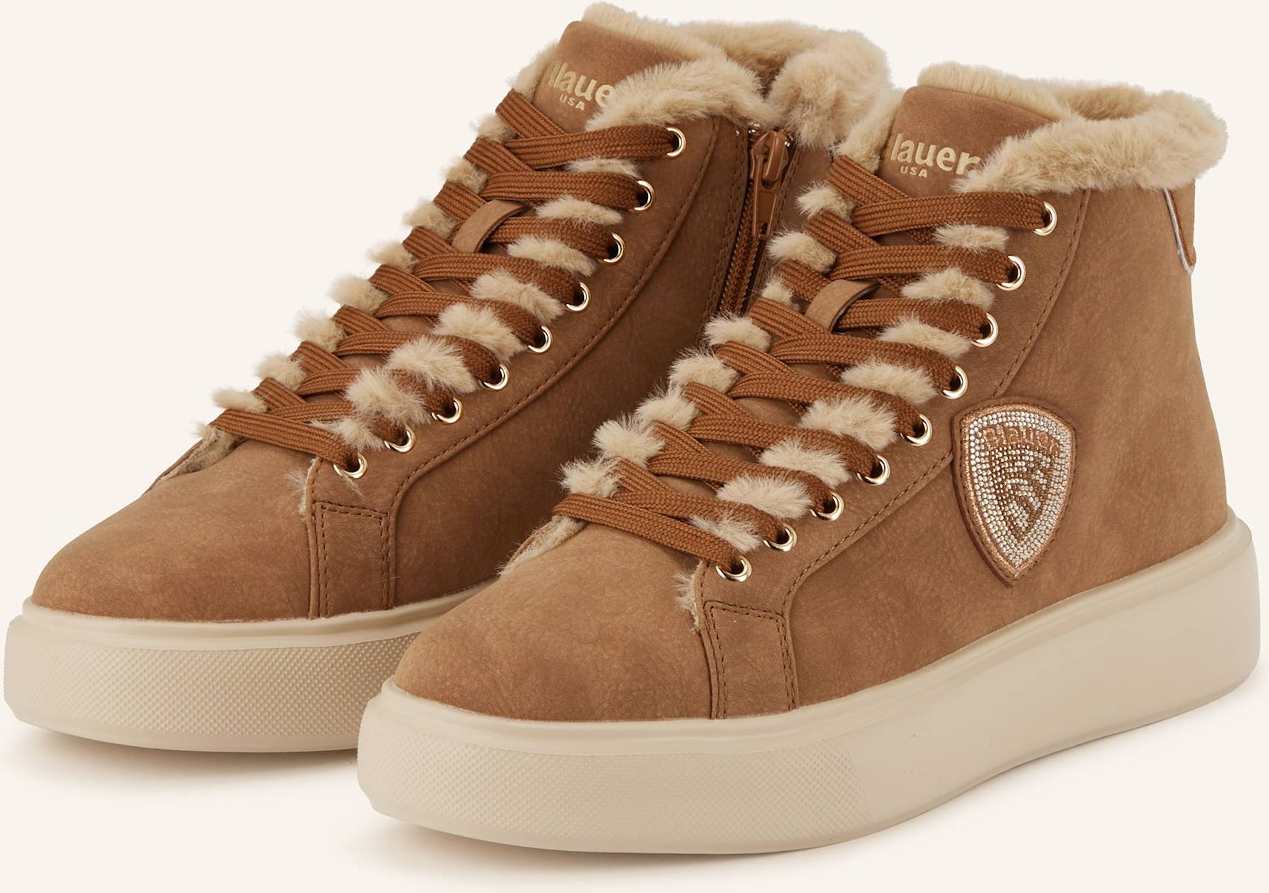 Thumbnail - Blauer Hightop-Sneaker braun