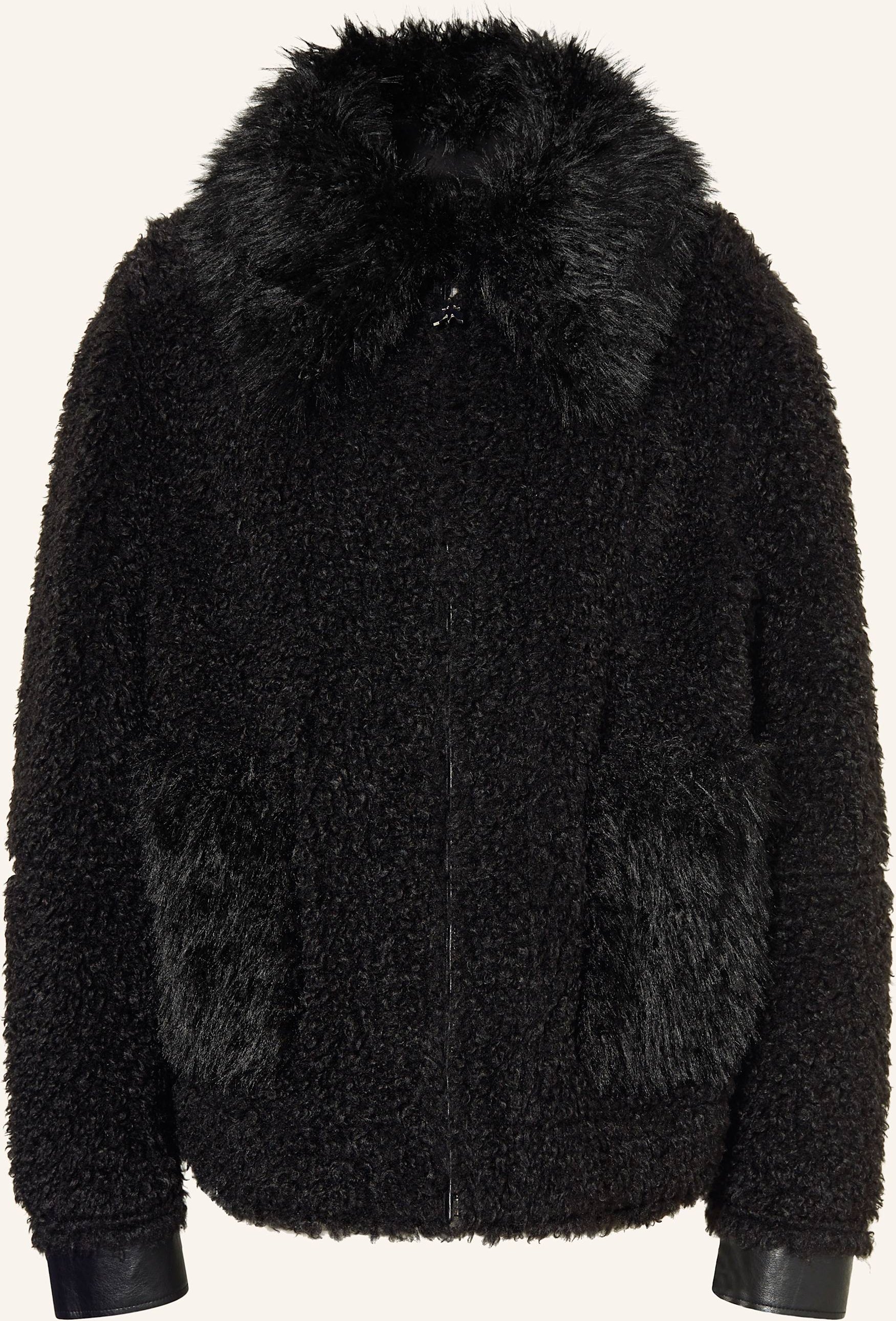 Patrizia Pepe Kunstfell-Jacke Zum Wenden schwarz