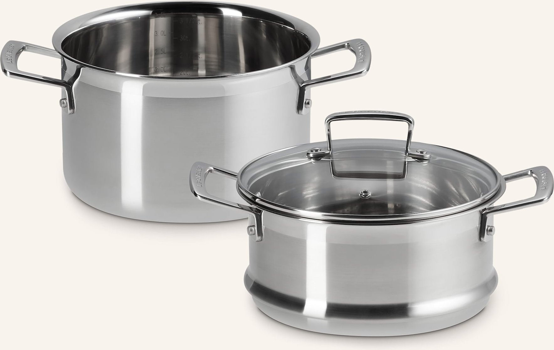 Thumbnail - Le Creuset Kochtopf Mit Dämpfeinsatz silber