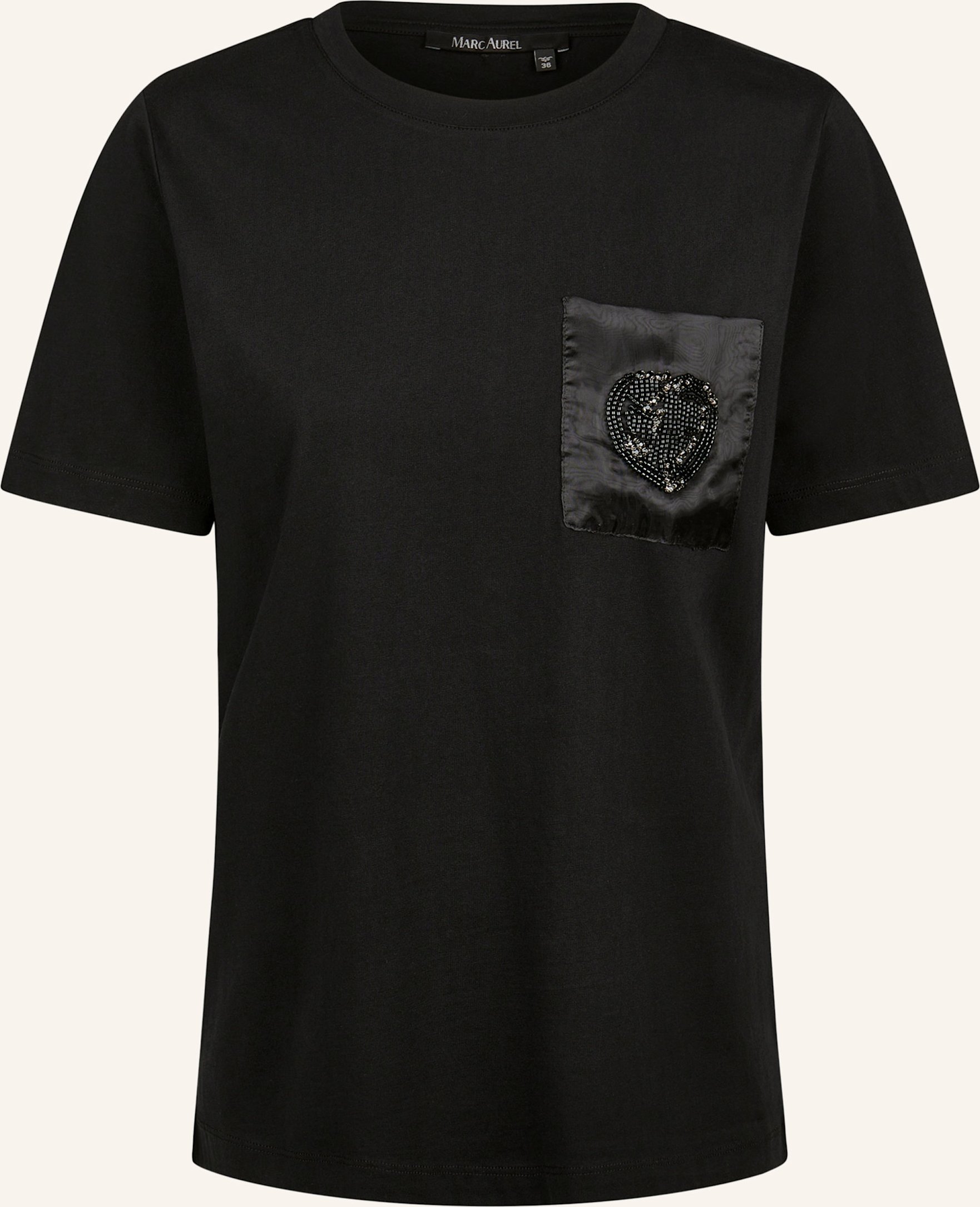 Marc Aurel T-Shirt Mit Schmuckperlen schwarz