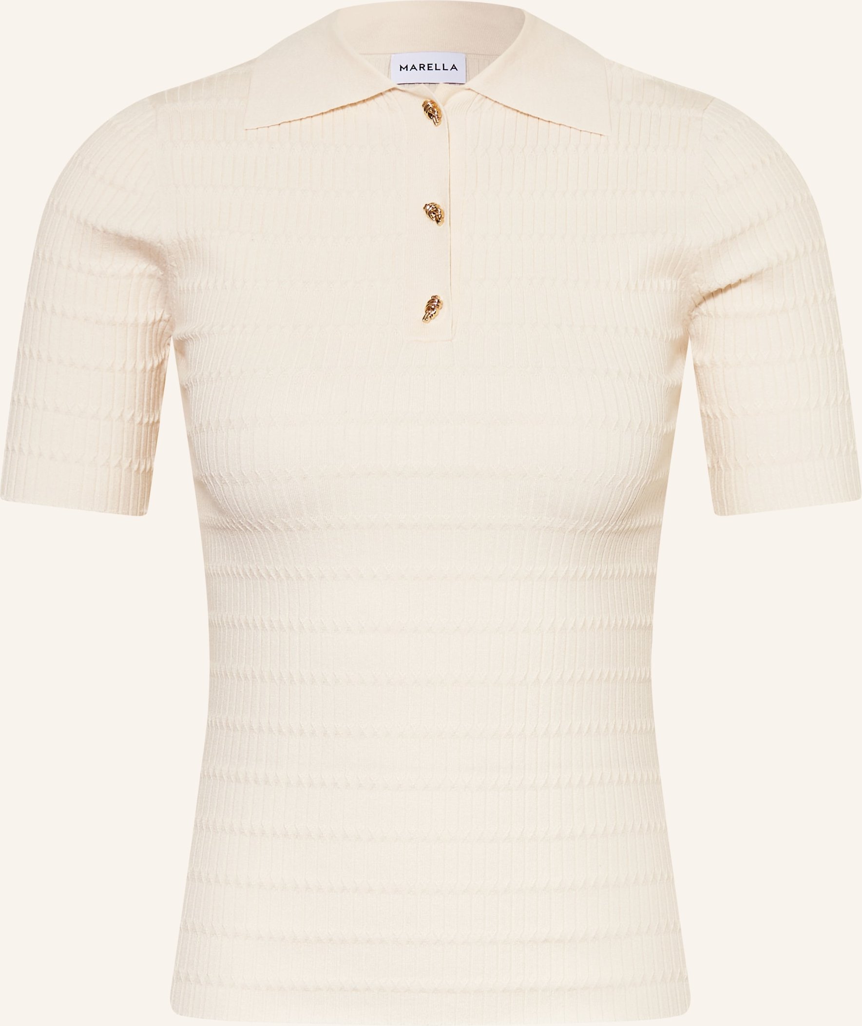 Marella Strick-Poloshirt weiss