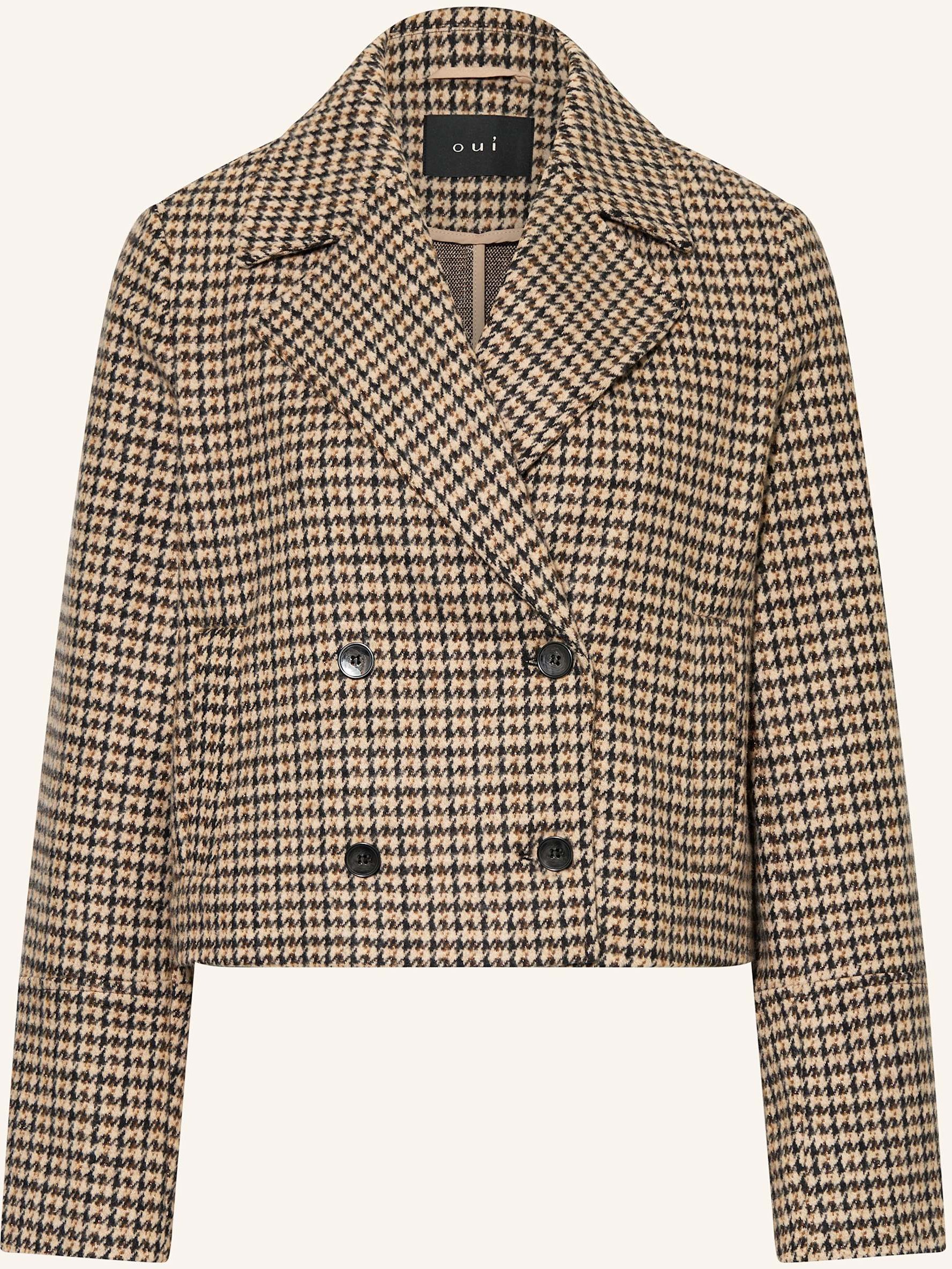 Oui Kastenjacke Mit Glitzergarn braun