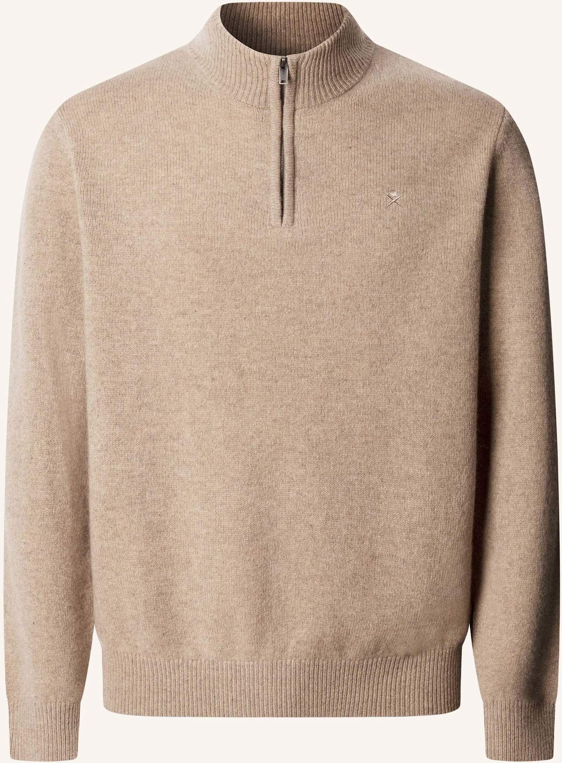 Hackett London Pullover Lambswool Hzip beige