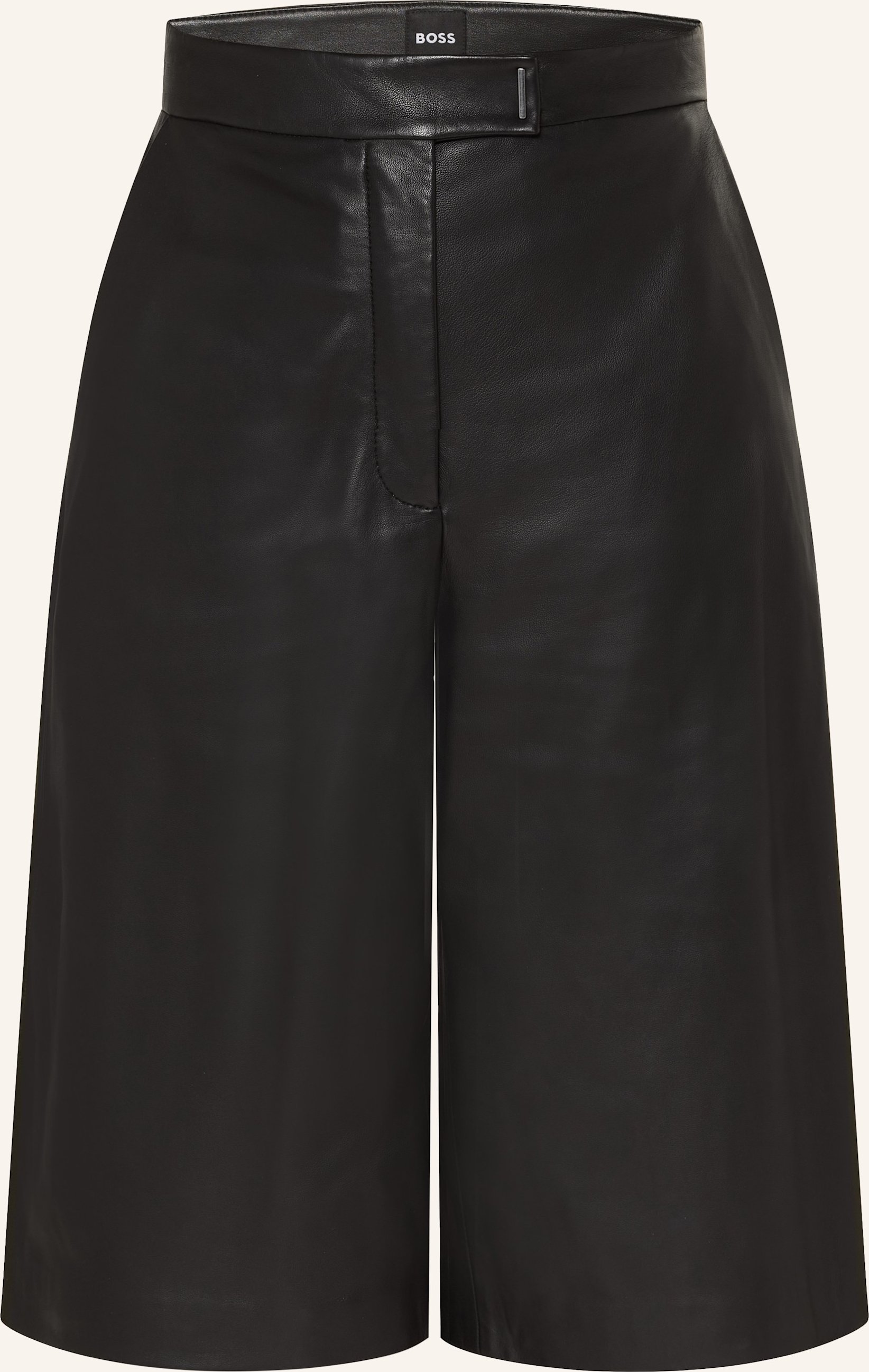 Boss Leder-Bermudas Sienna schwarz