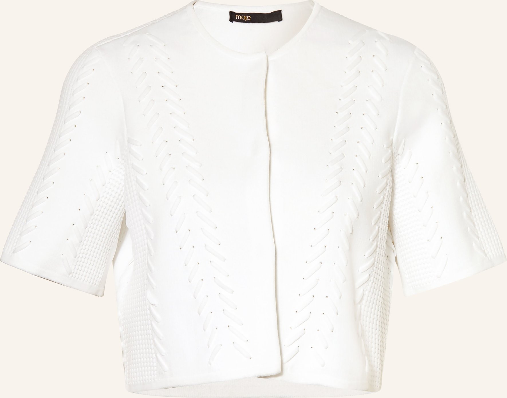 Maje Cropped-Strickjacke weiss