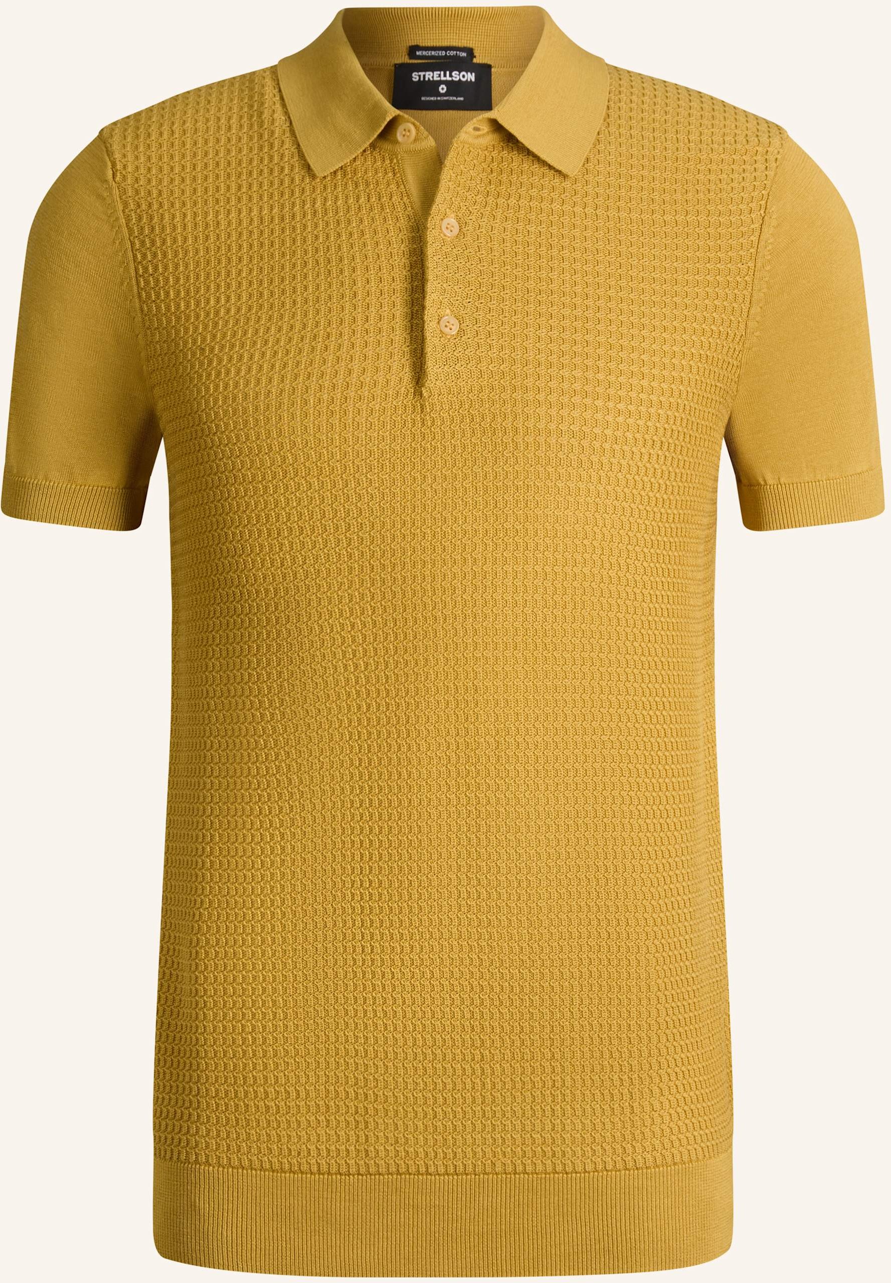 Strellson Strick-Poloshirt Adrian gelb