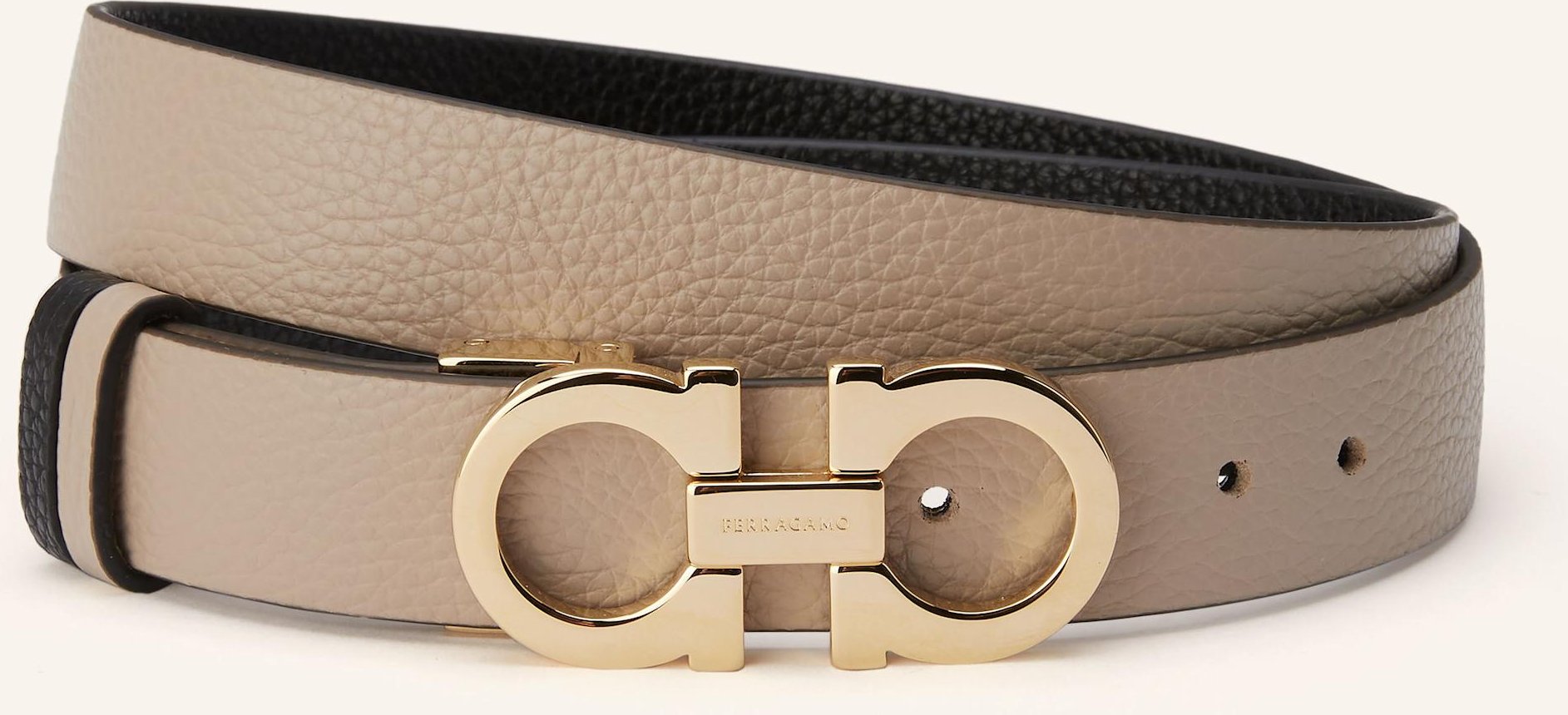 Ferragamo Ledergürtel Donna Zum Wenden beige