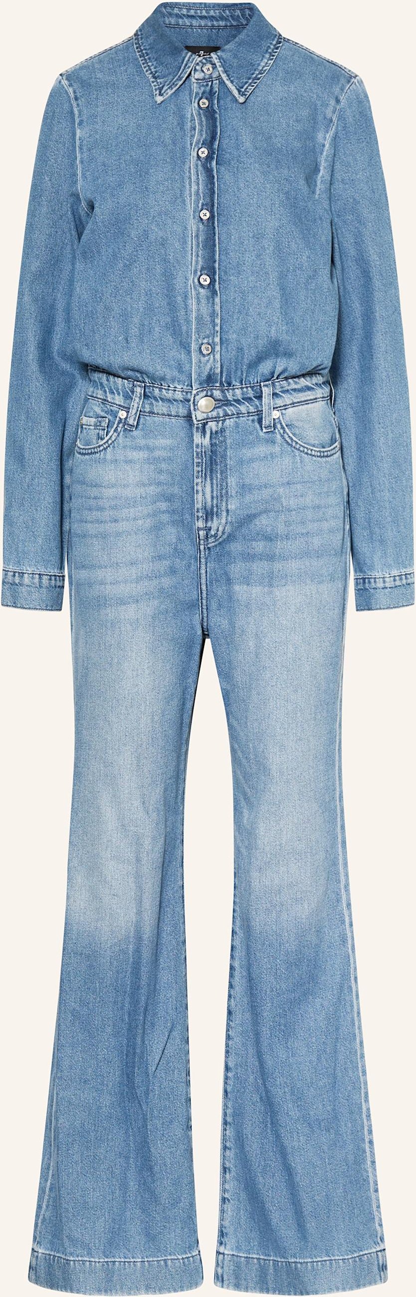 Thumbnail - 7 For All Mankind Jeans-Jumpsuit Hilo blau