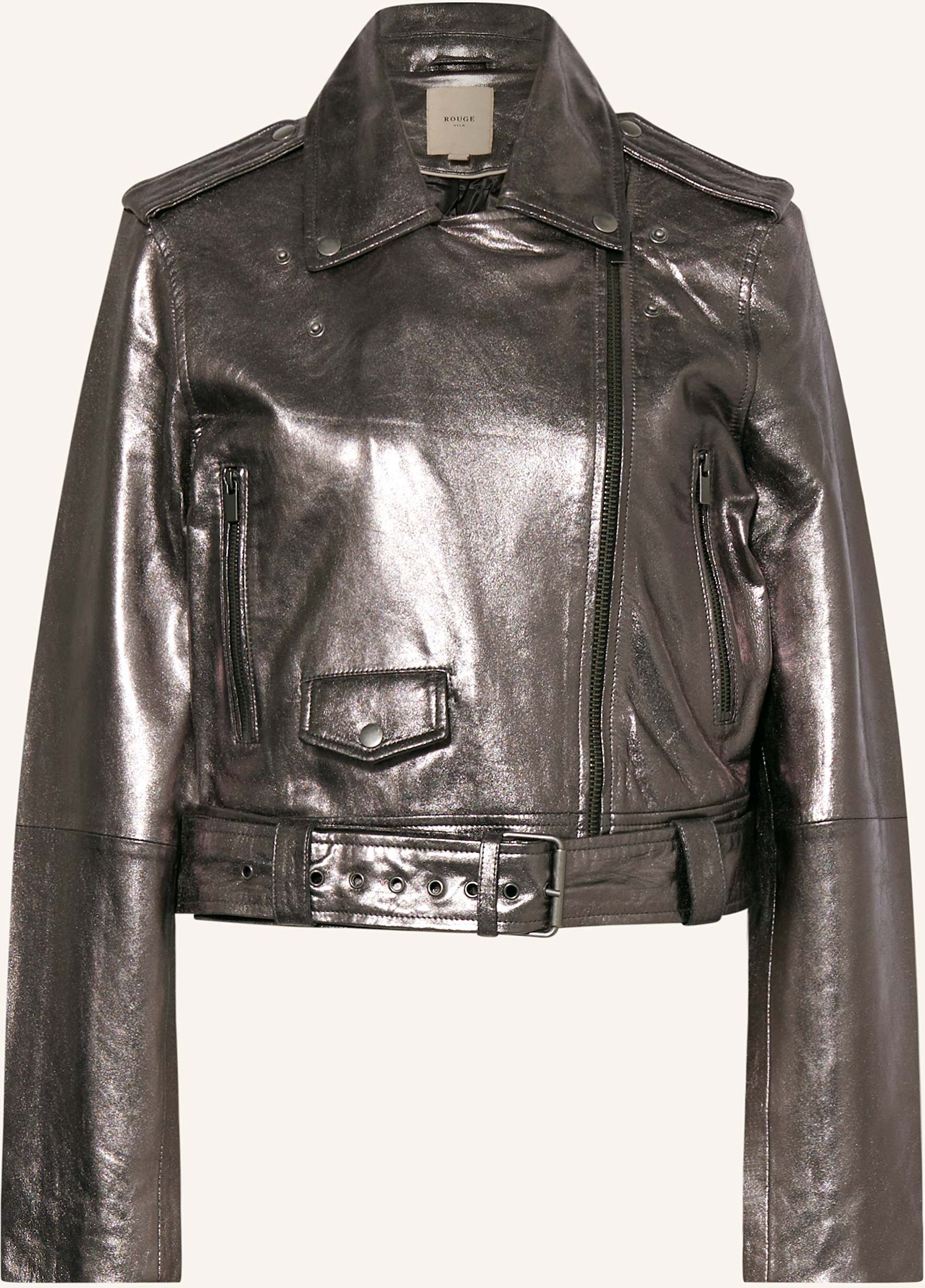 Rouge Vila Lederjacke silber