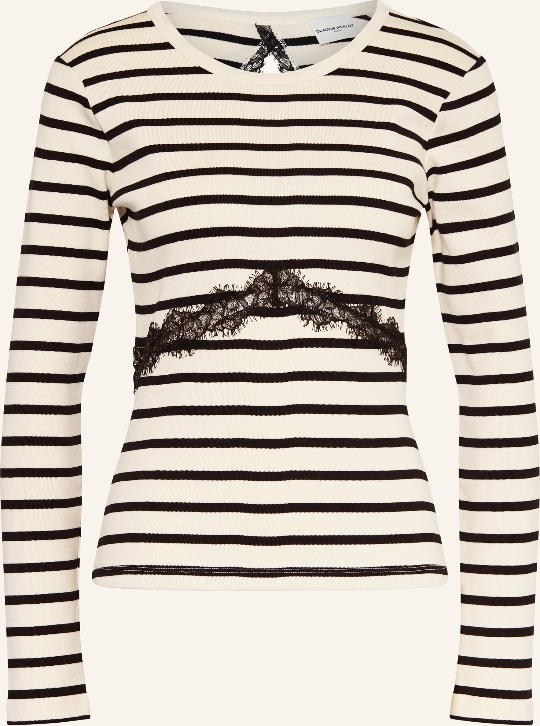 Claudie Pierlot Longsleeve Mit Spitze Und Cut-Out weiss