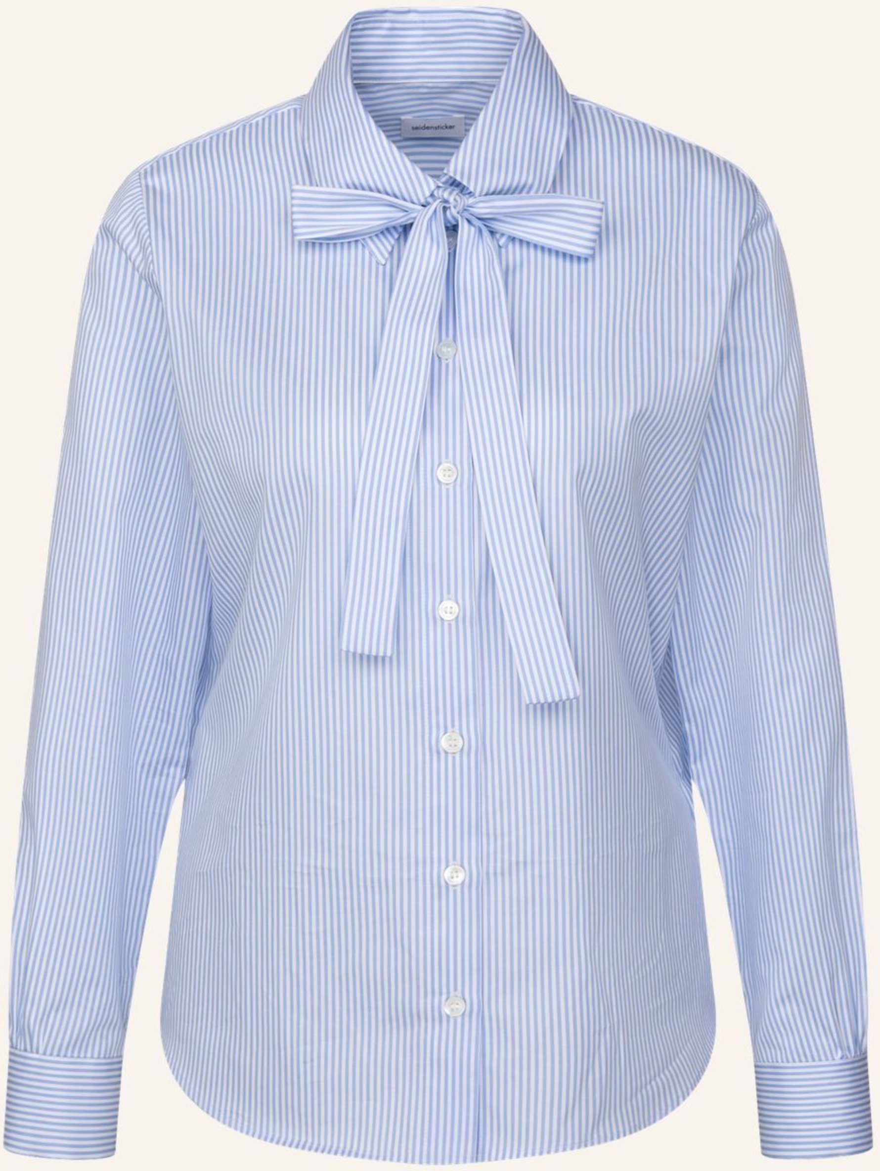 Seidensticker Schluppenbluse, Ausgestellte Bluse blau