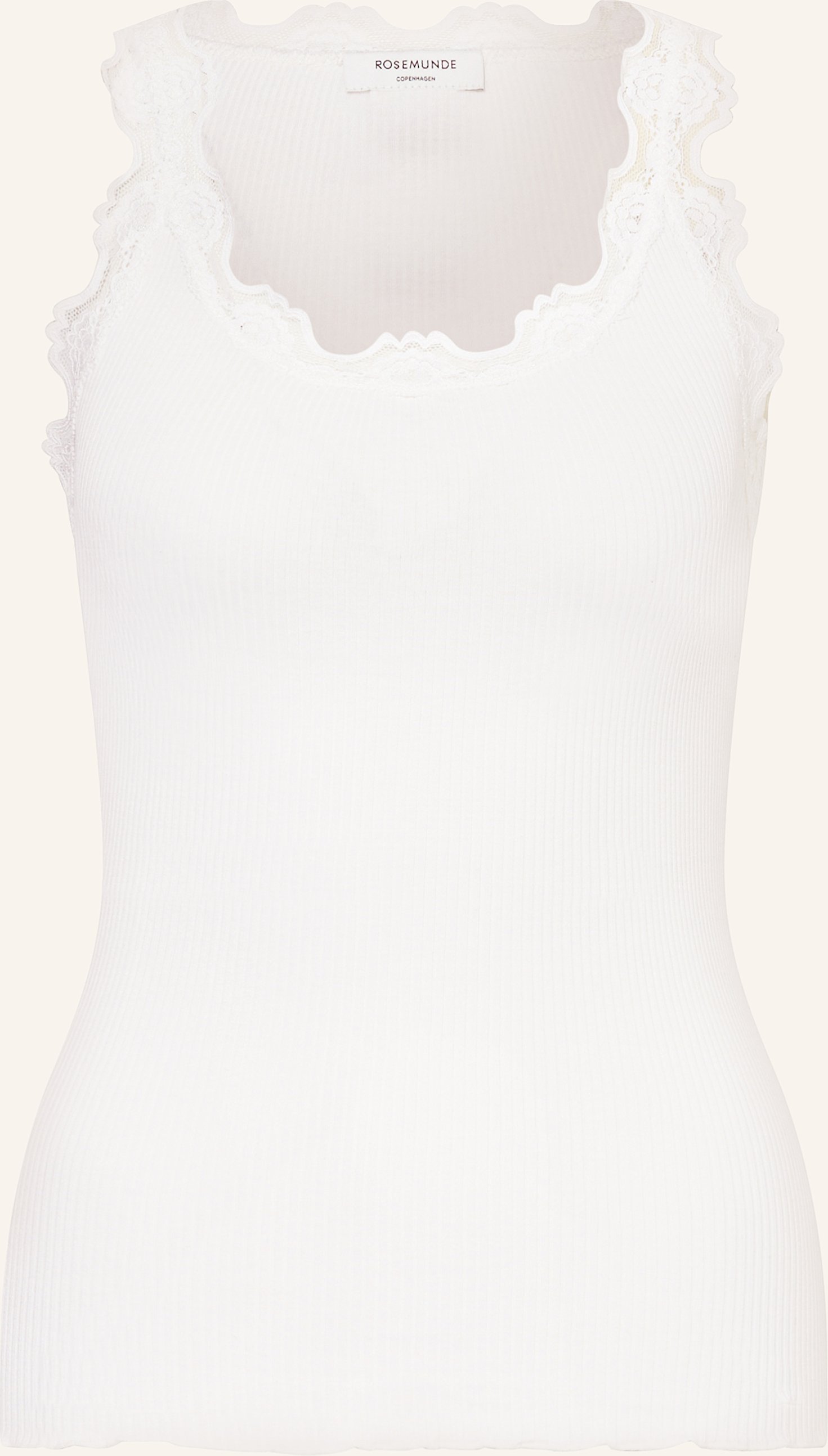 Rosemunde Seidentop Babette Mit Spitze weiss