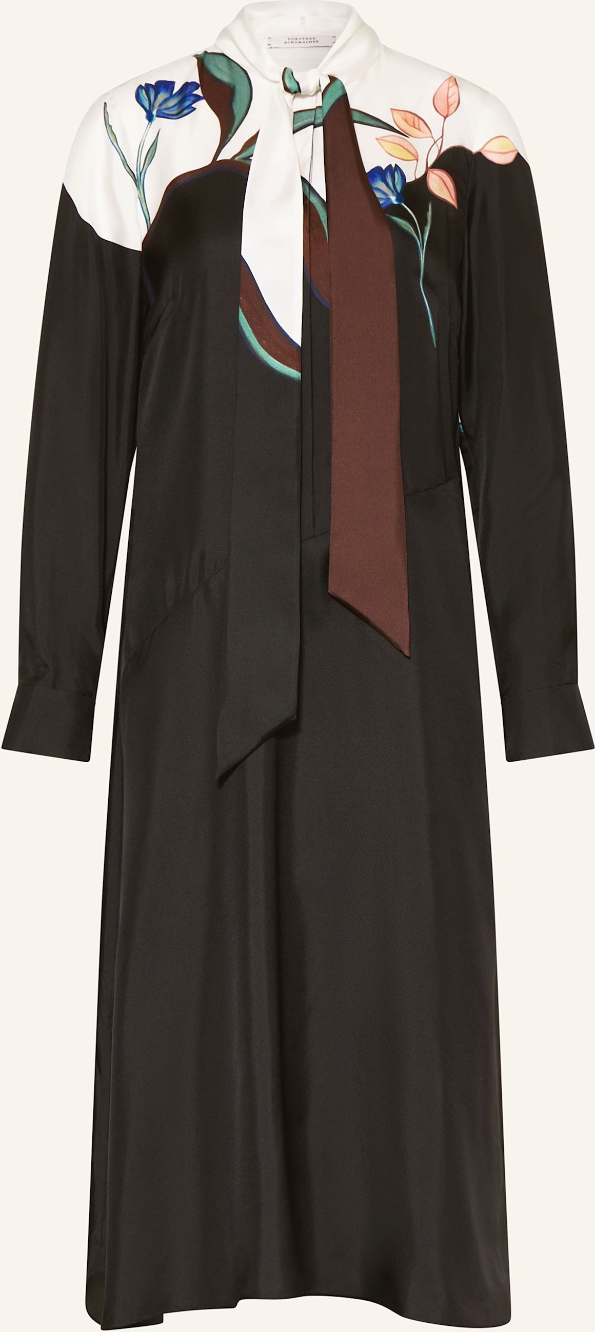 Dorothee Schumacher Seidenkleid Seductive Bloom Mit Abnehmbarer Schluppe schwarz