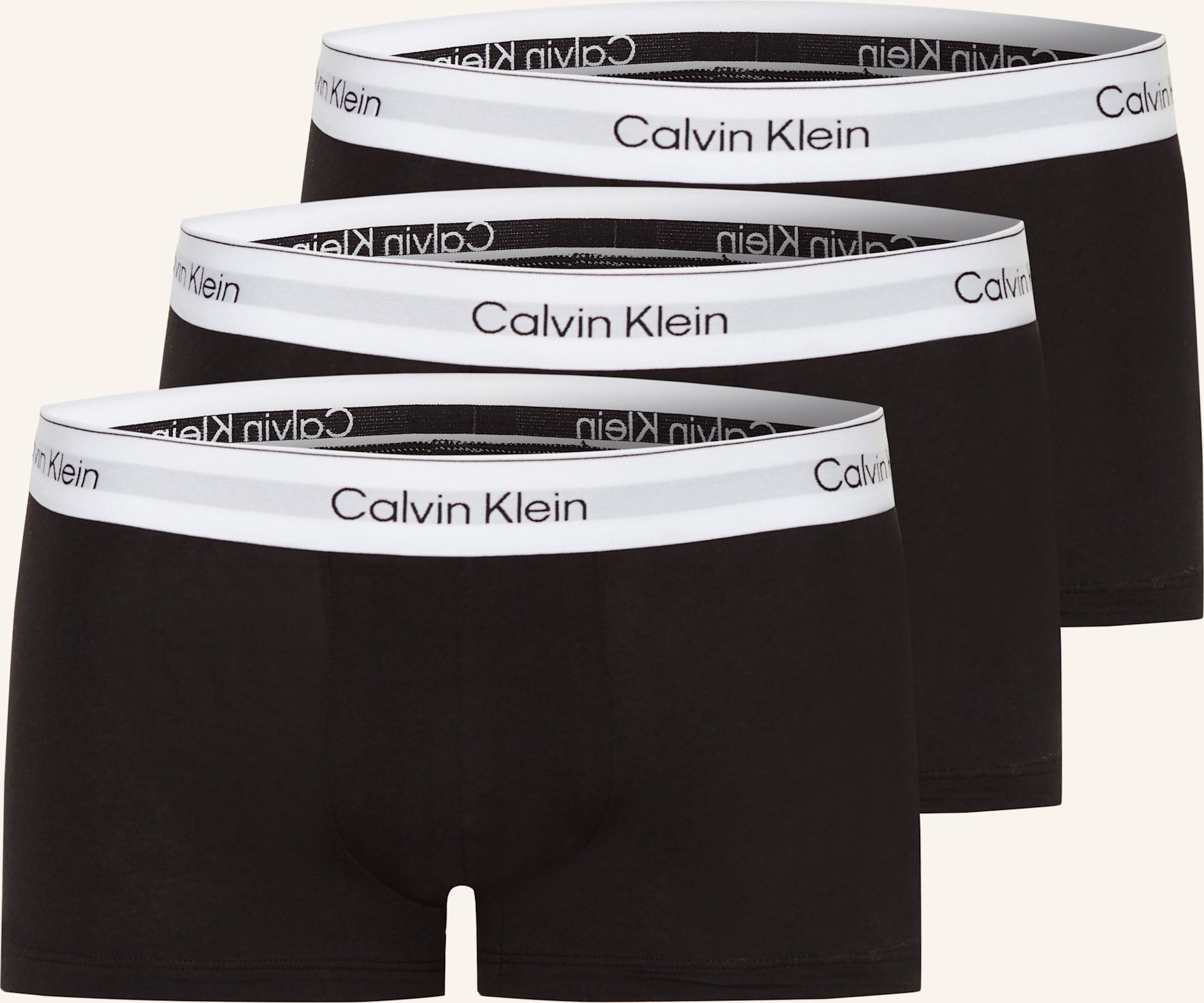 Calvin Klein 3er-Pack Boxershorts Icon Cotton Stretch Low Rise schwarz