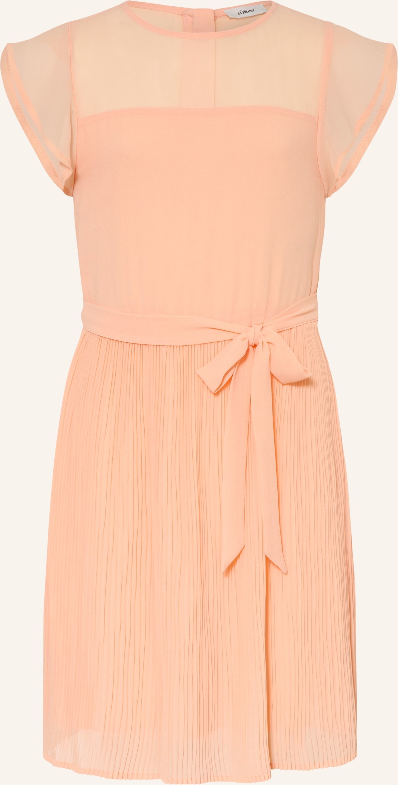 S.Oliver Red Kleid Mit Plissees orange