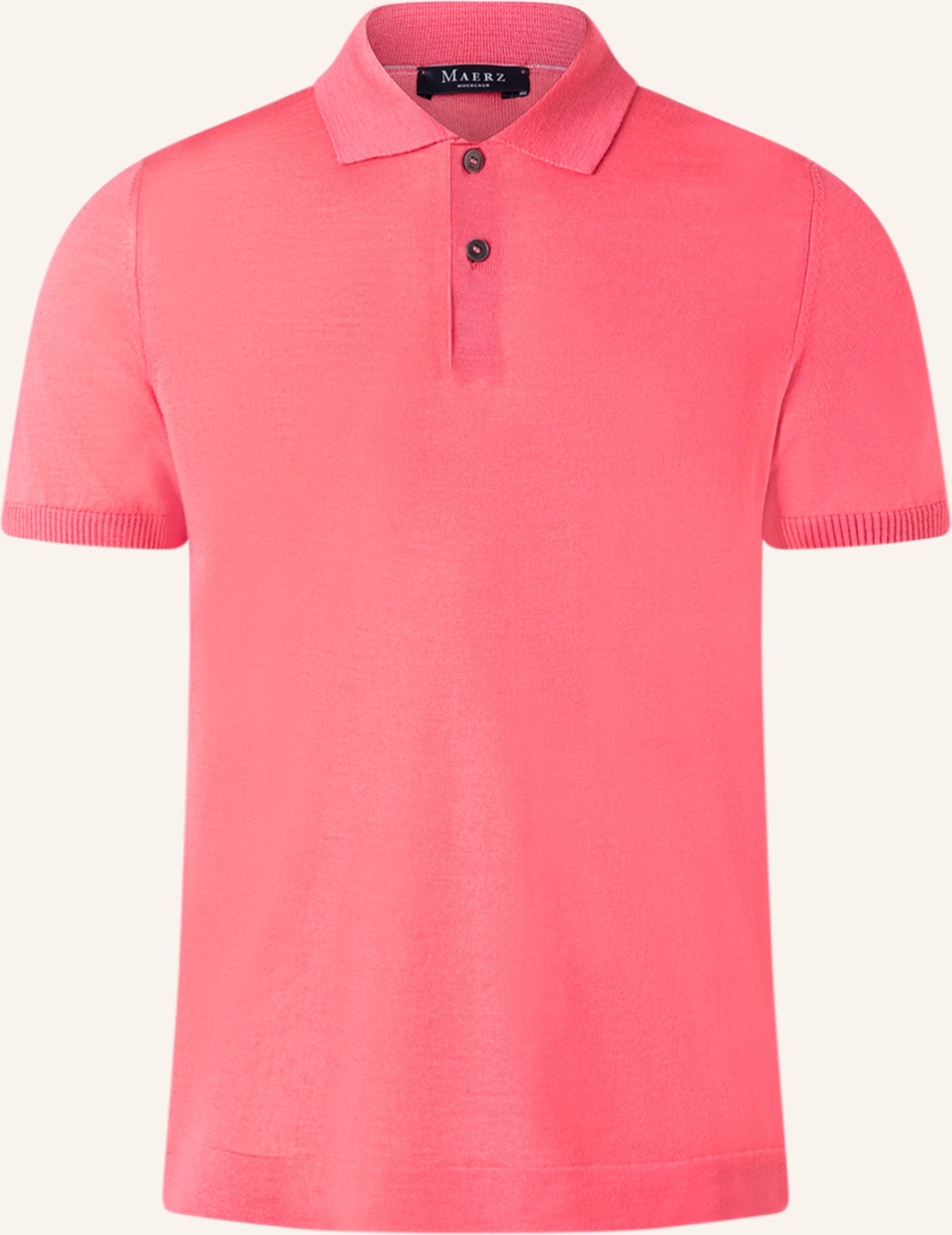 Maerz Muenchen Strick-Poloshirt Aus Merinowolle pink