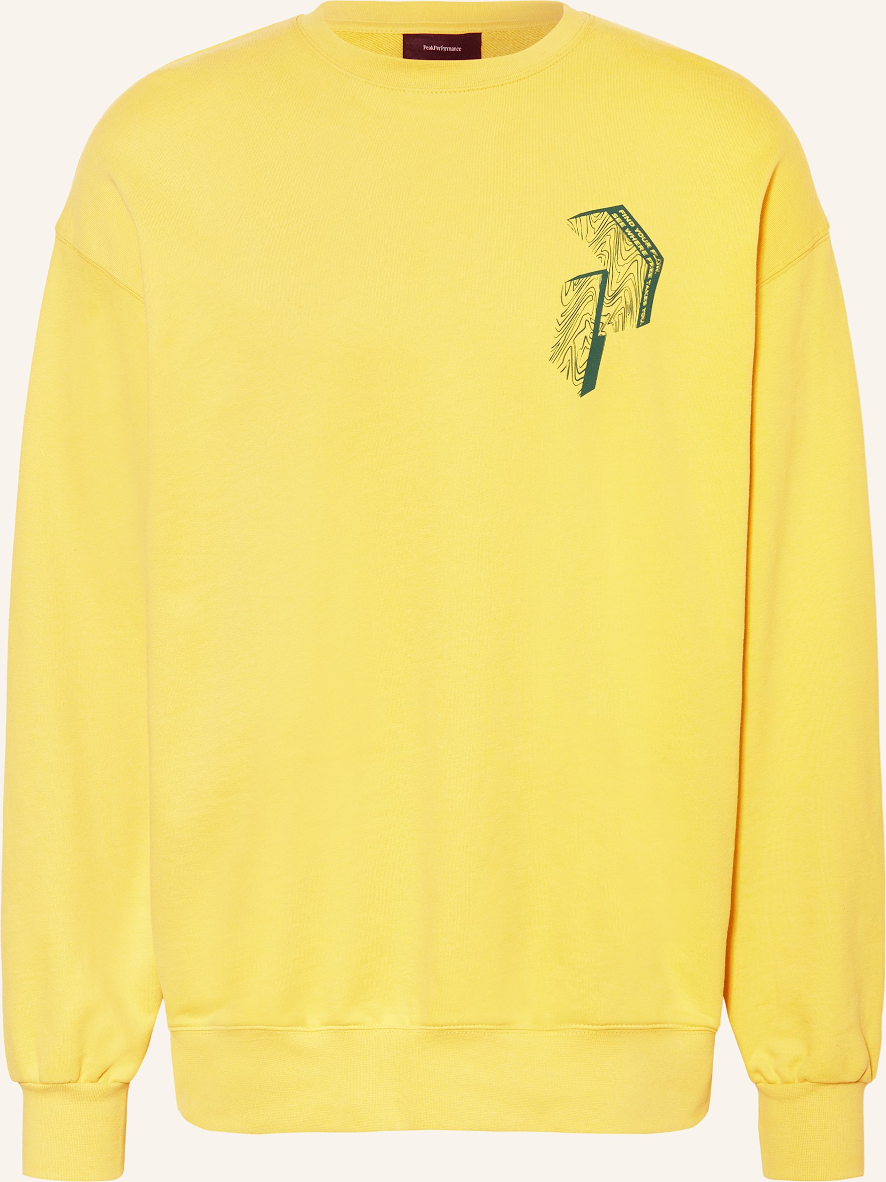 Peak Performance Pullover Terry Graphic Crew gelb
