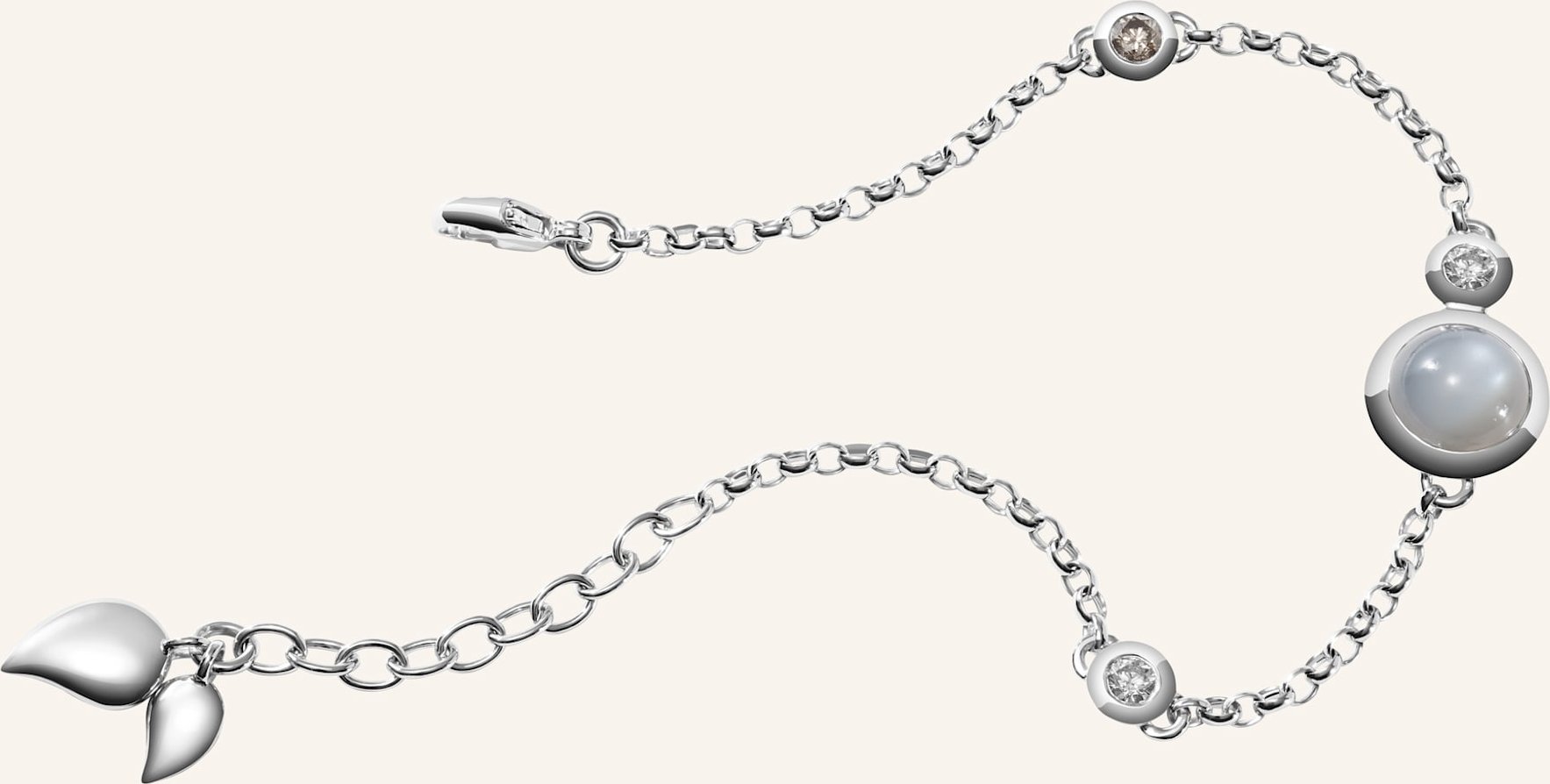 Tamara Comolli Armband Bracelet Bouton Mini Chain 'Cashmere' - Small/Medium 18k Weißgold silber