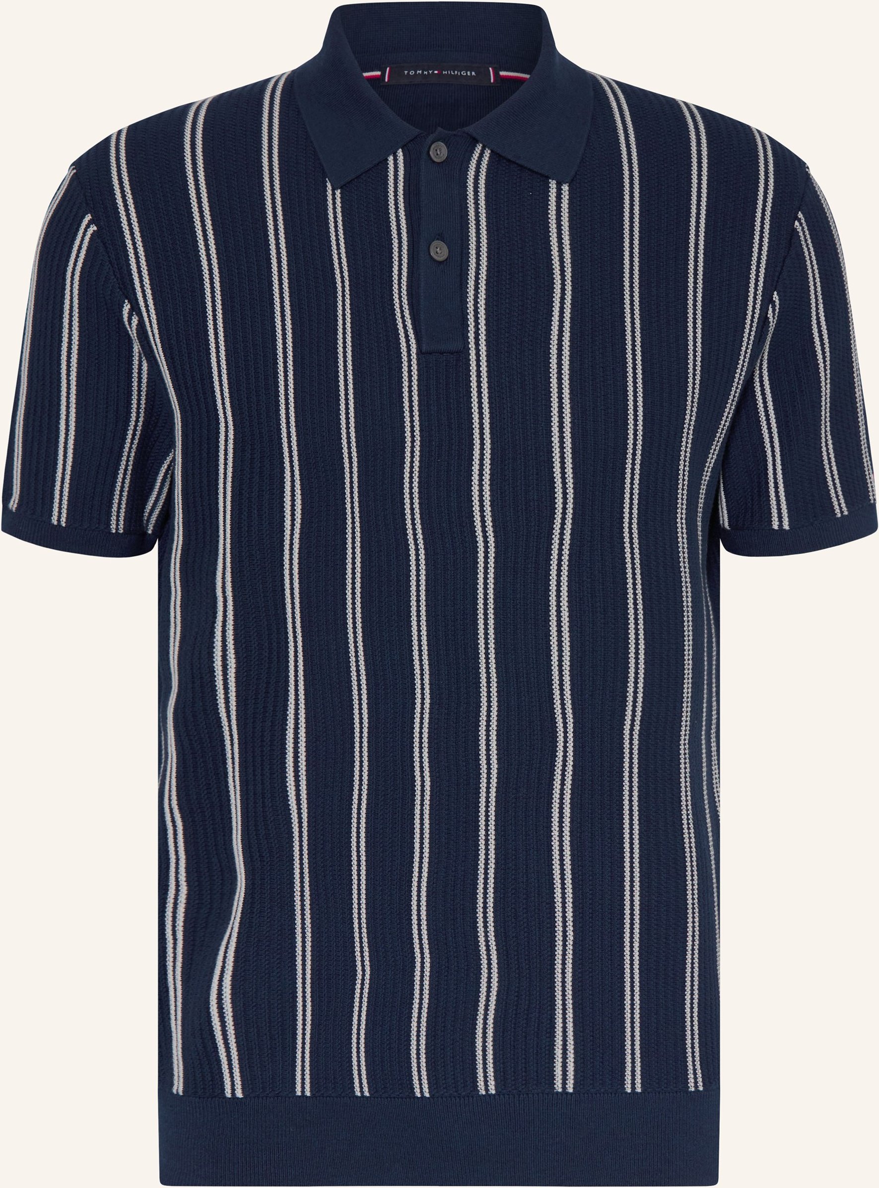 Thumbnail - Tommy Hilfiger Strick-Poloshirt blau