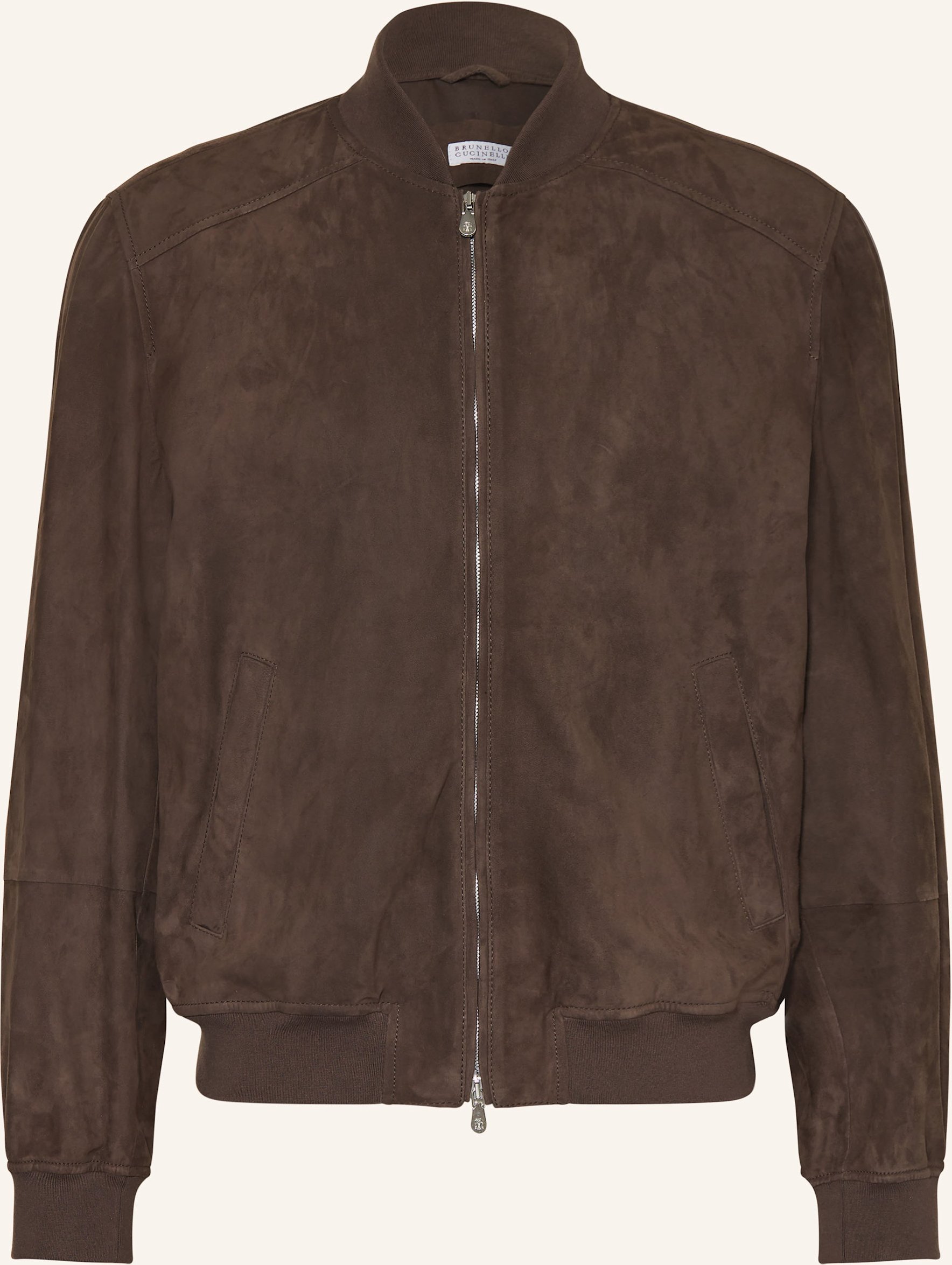 Thumbnail - Brunello Cucinelli Lederblouson braun