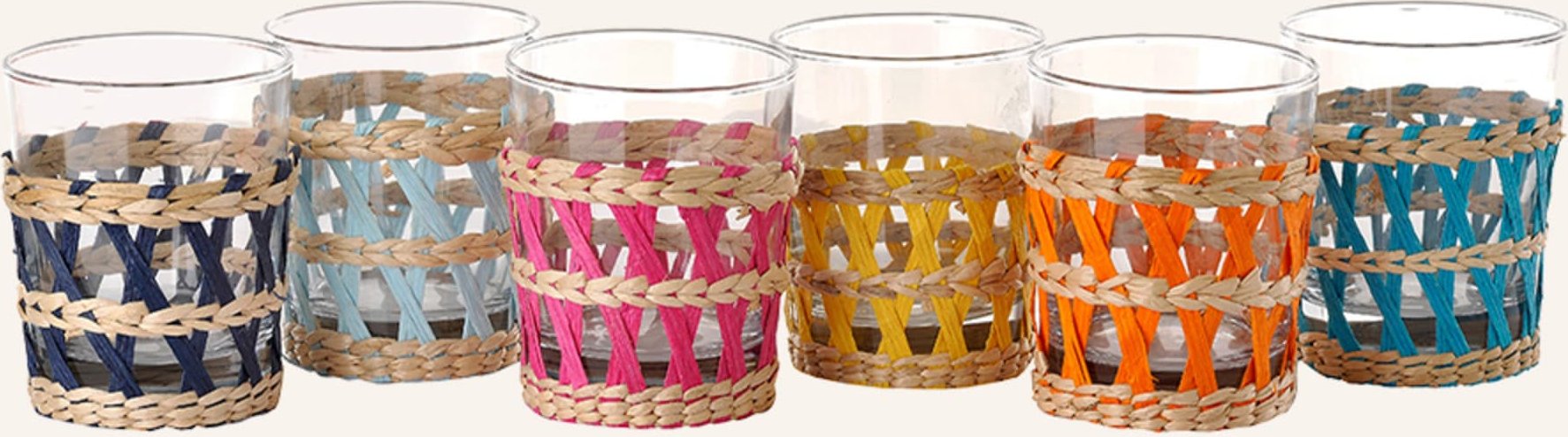 Polspotten 6er-Trinkgläser Reed transparent