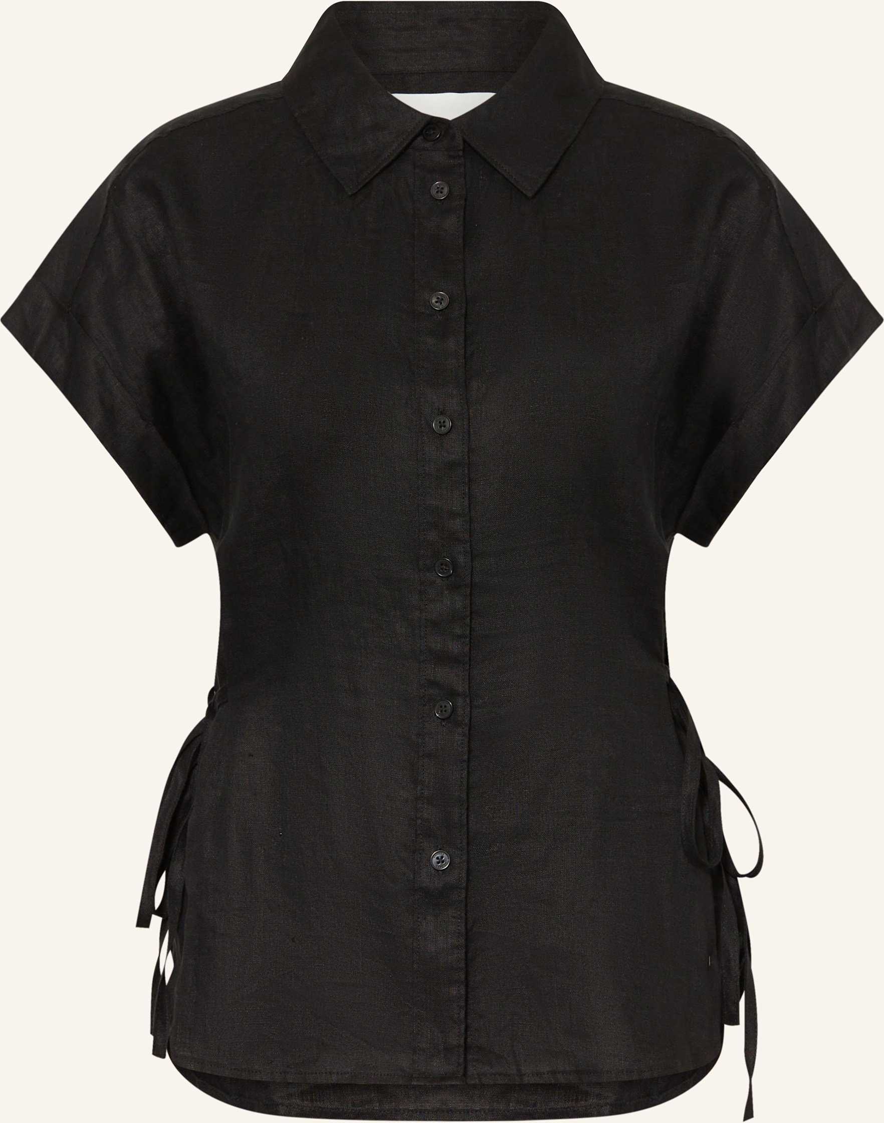 Closed Hemdbluse Aus Leinen schwarz