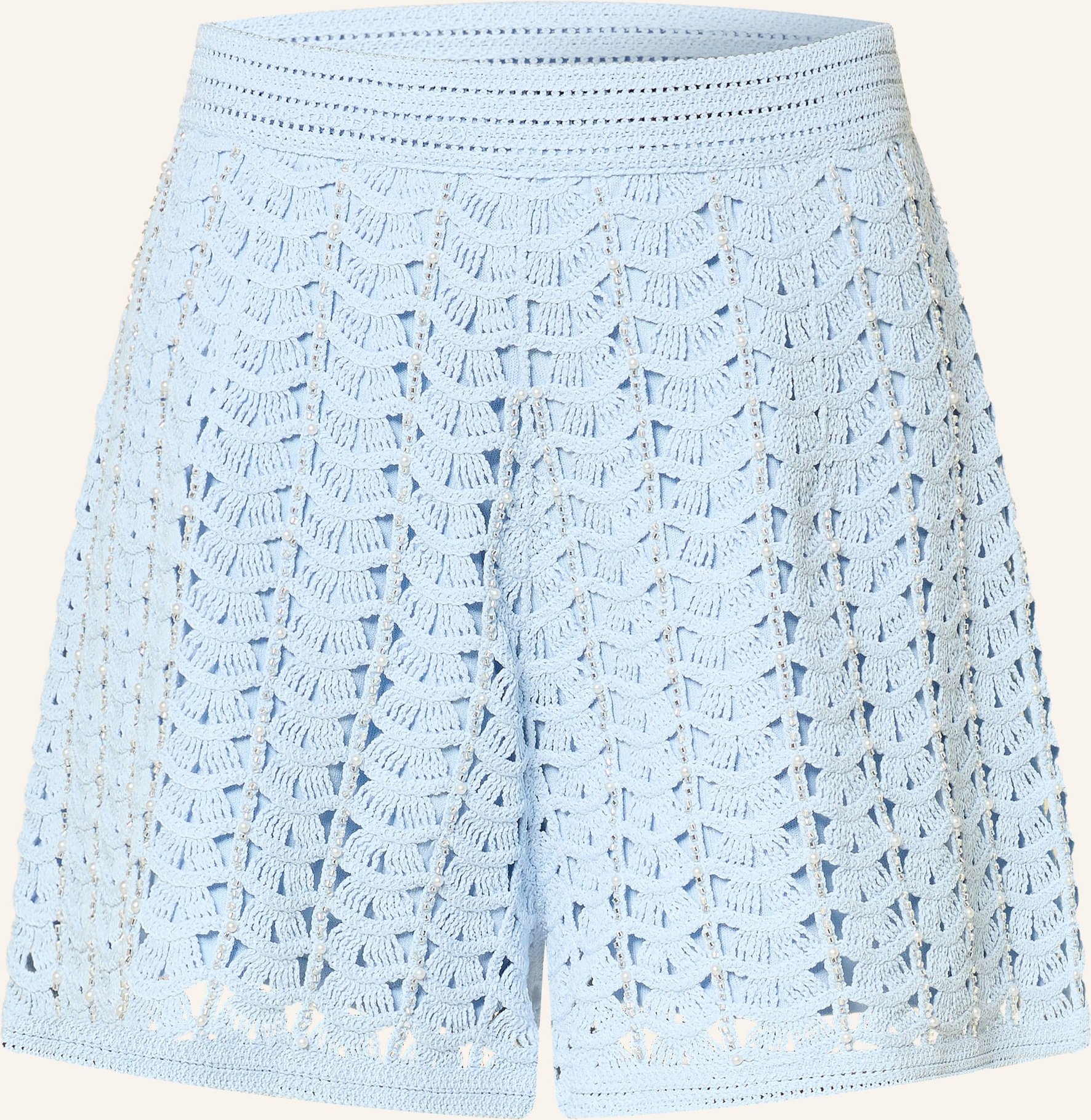 Sandro Strickshorts Mit Schmuckperlen blau