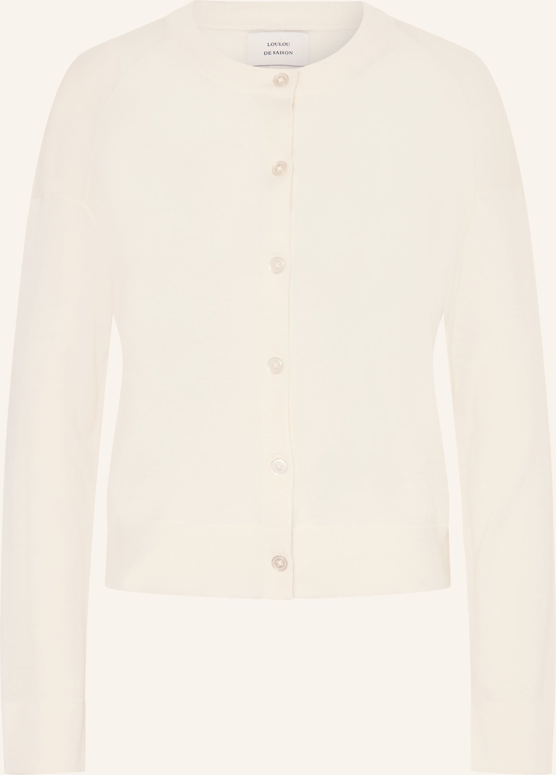 Loulou De Saison Strickjacke Kita Aus Cashmere weiss