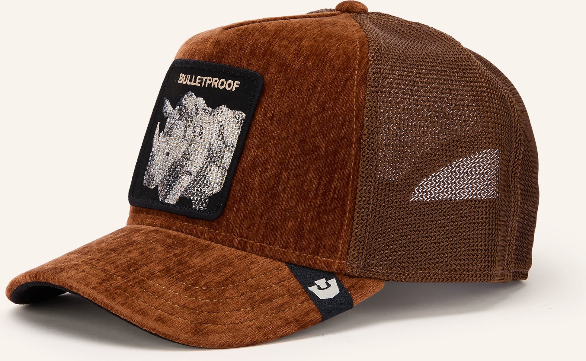 Goorin Bros. Cap Iced Rhino Mit Schmucksteinen braun