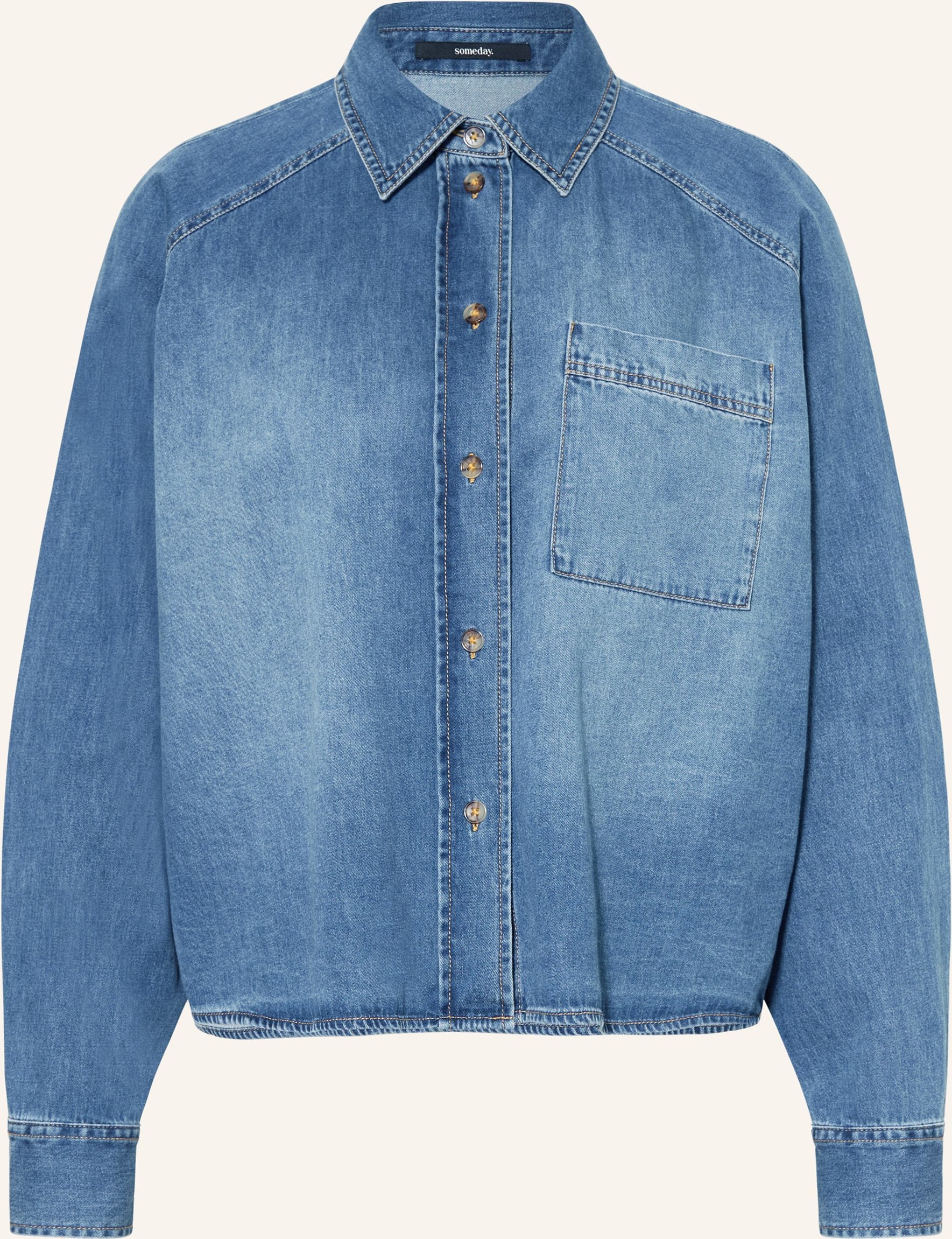 Someday Jeansbluse Zebru blau