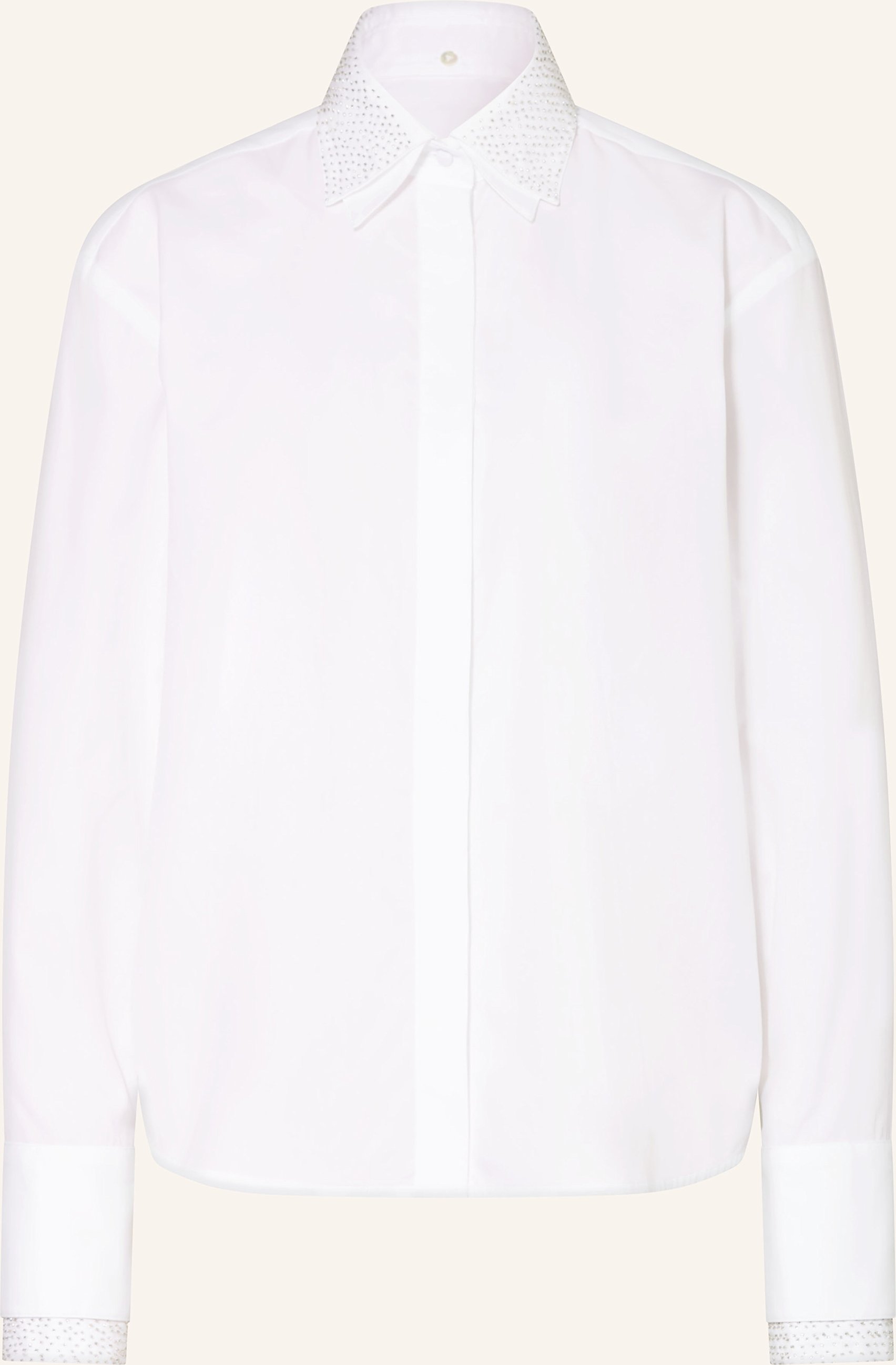 Van Laack Hemdbluse Xylas Mit Schmucksteinen weiss