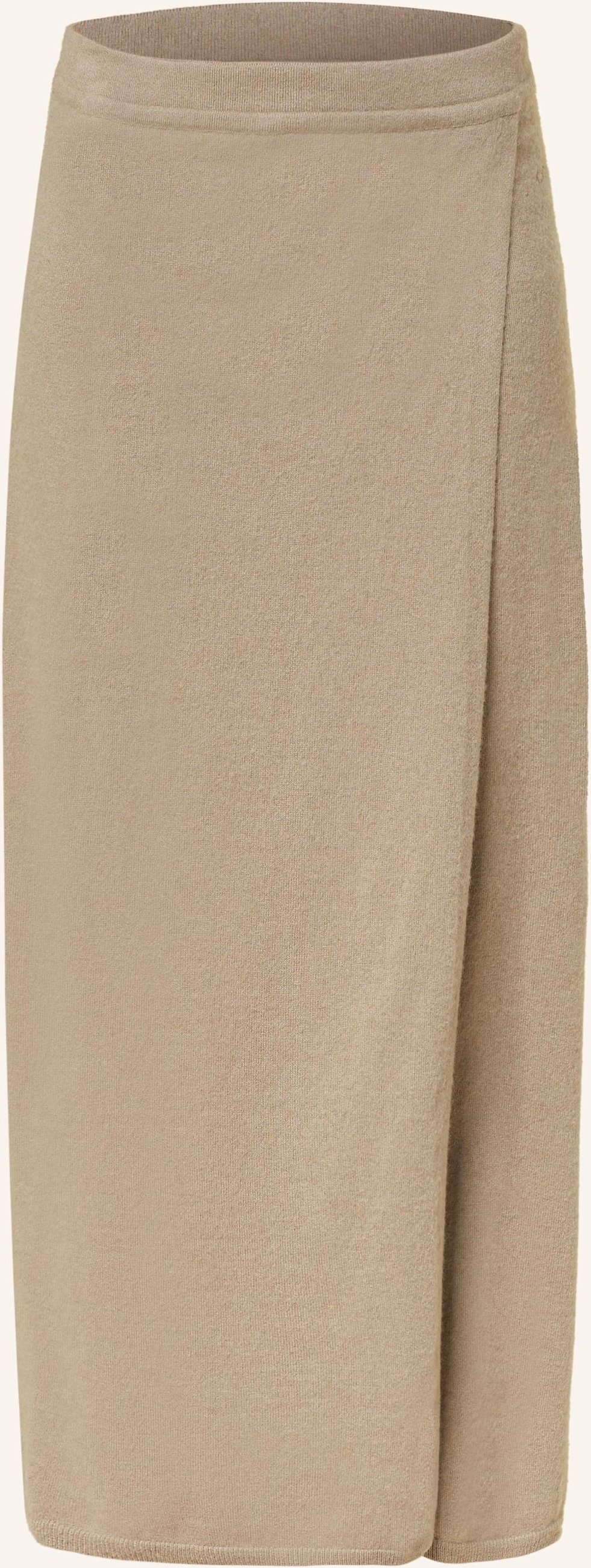 Thumbnail - Sminfinity Strickrock In Wickeloptik Mit Cashmere beige