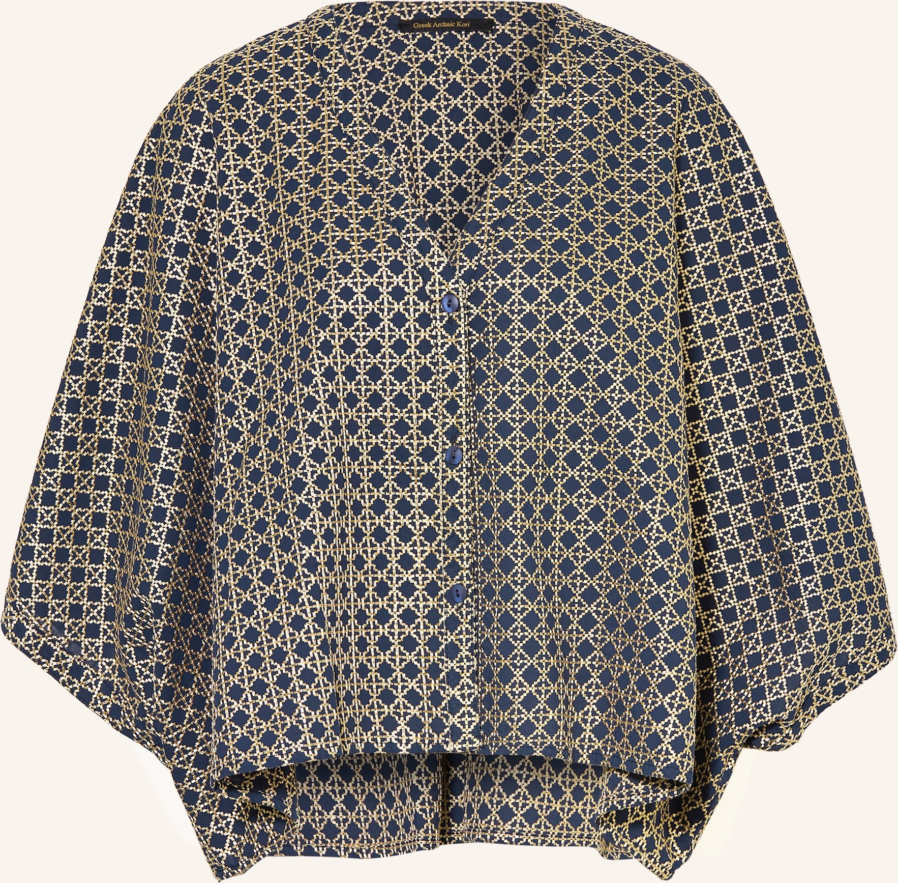 Greek Archaic Kori Bluse Mit 3/4-Arm blau