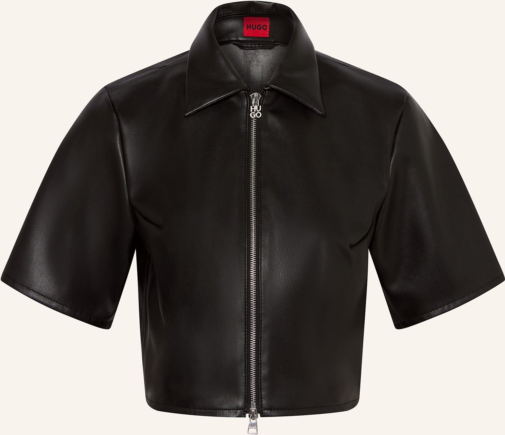 Hugo Hemdblsue Ceni In Lederoptik schwarz