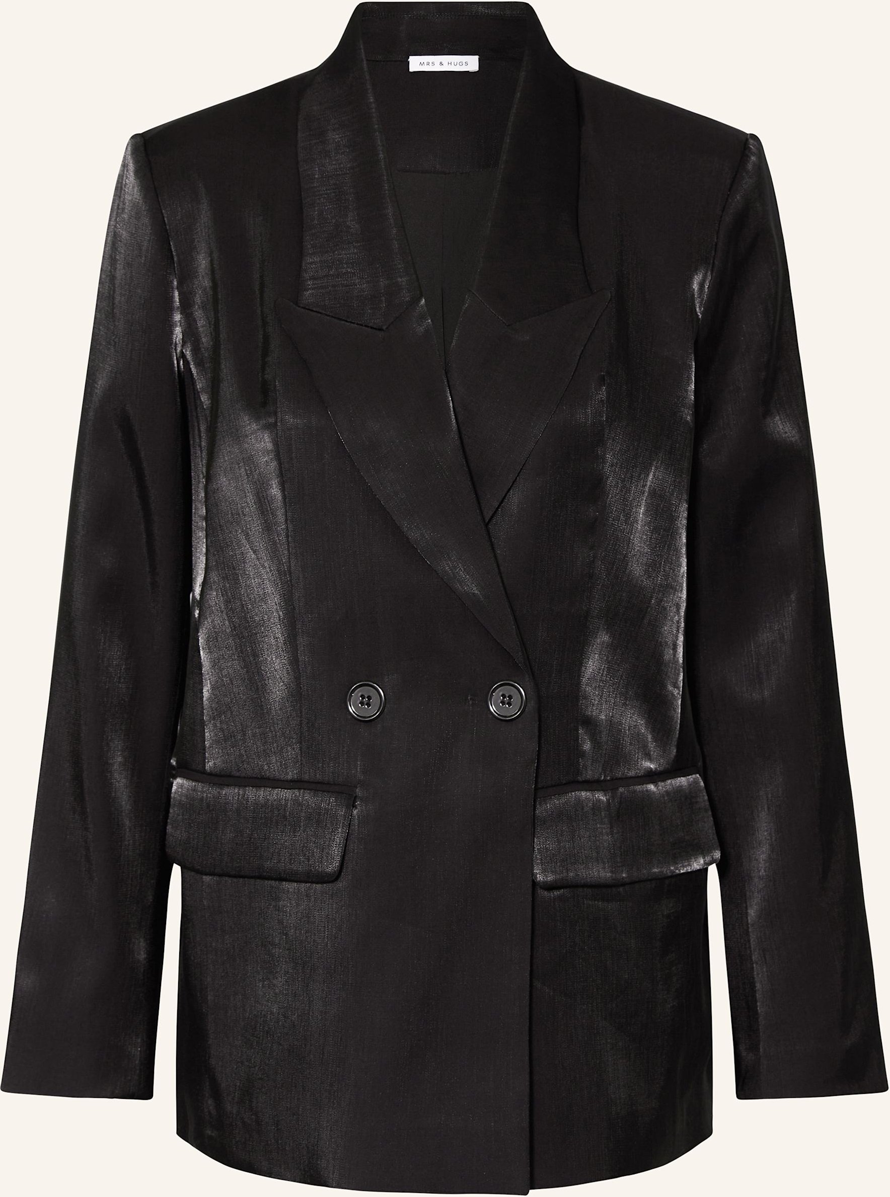 Mrs & Hugs Satinblazer schwarz