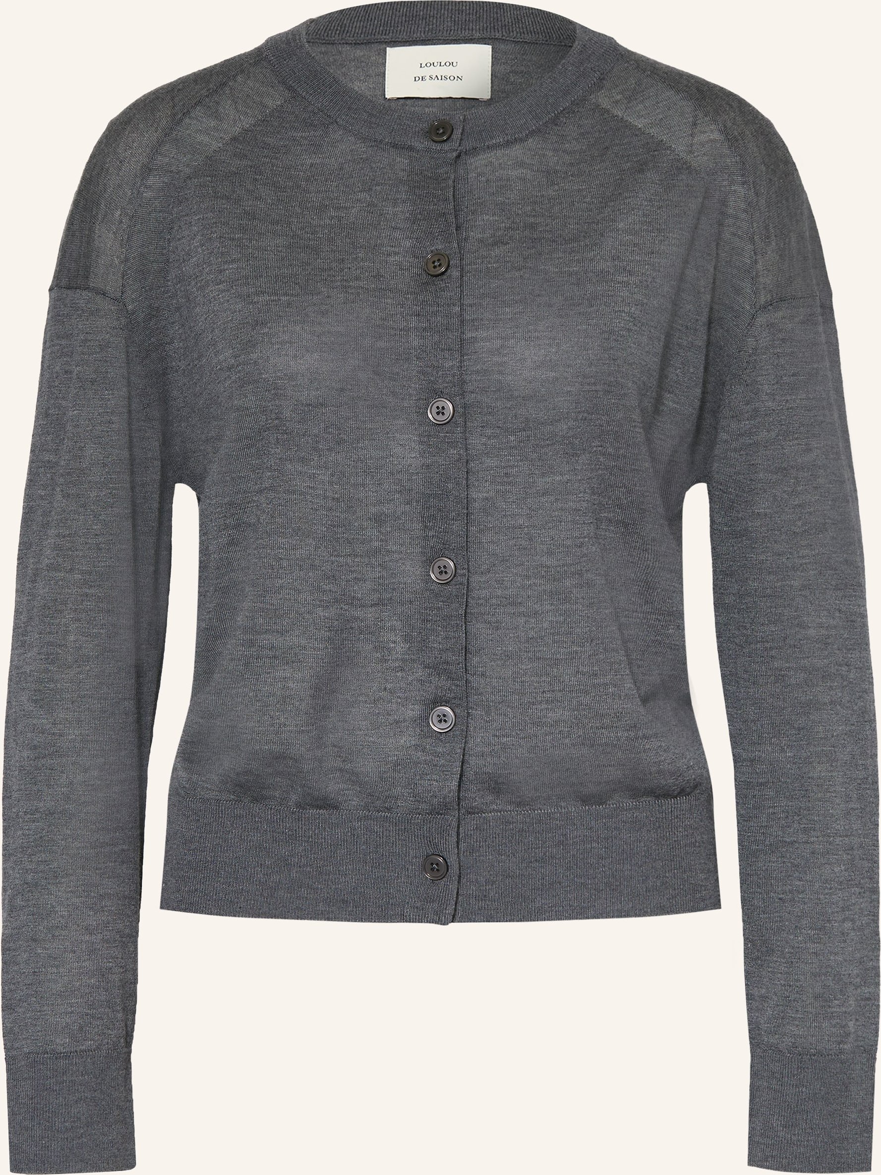 Loulou De Saison Strickjacke Kita Aus Cashmere grau