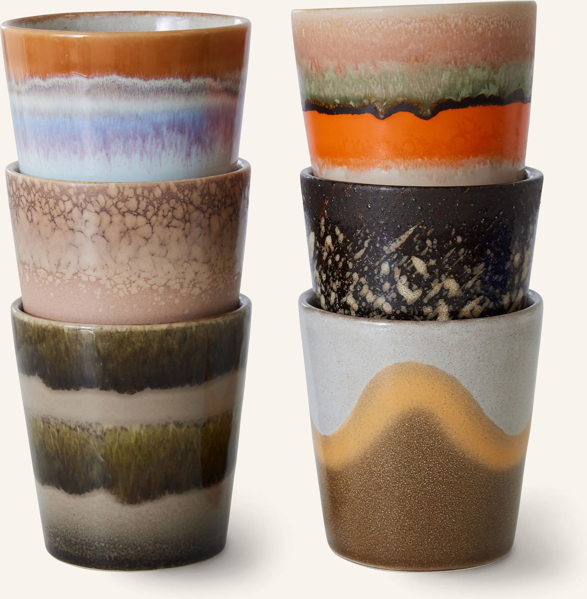 Hkliving 6er-Set Becher beige