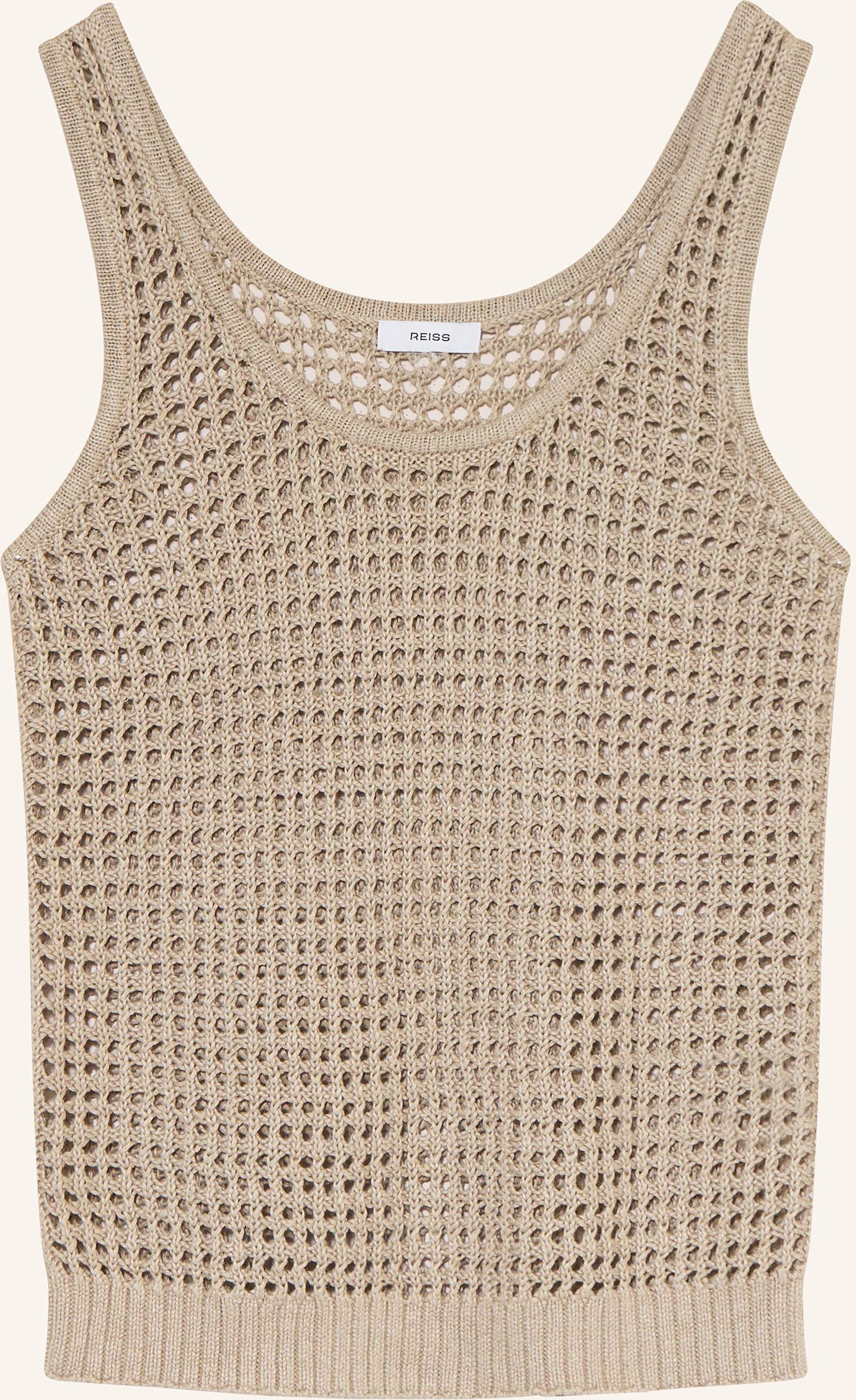 Reiss Stricktop Claudia Aus Leinen grau