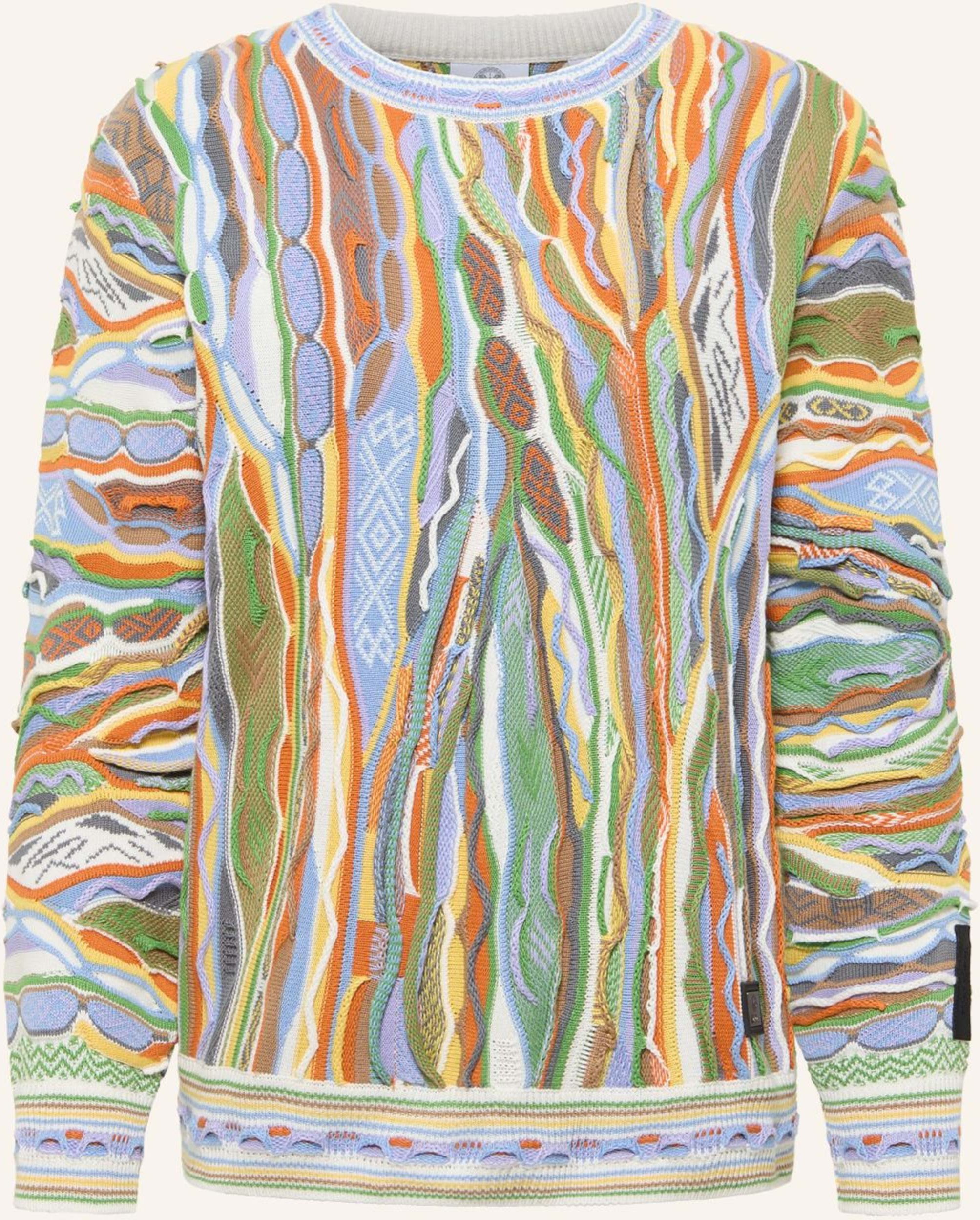 Carlo Colucci Jacquard Strickpullover Fanti weiss