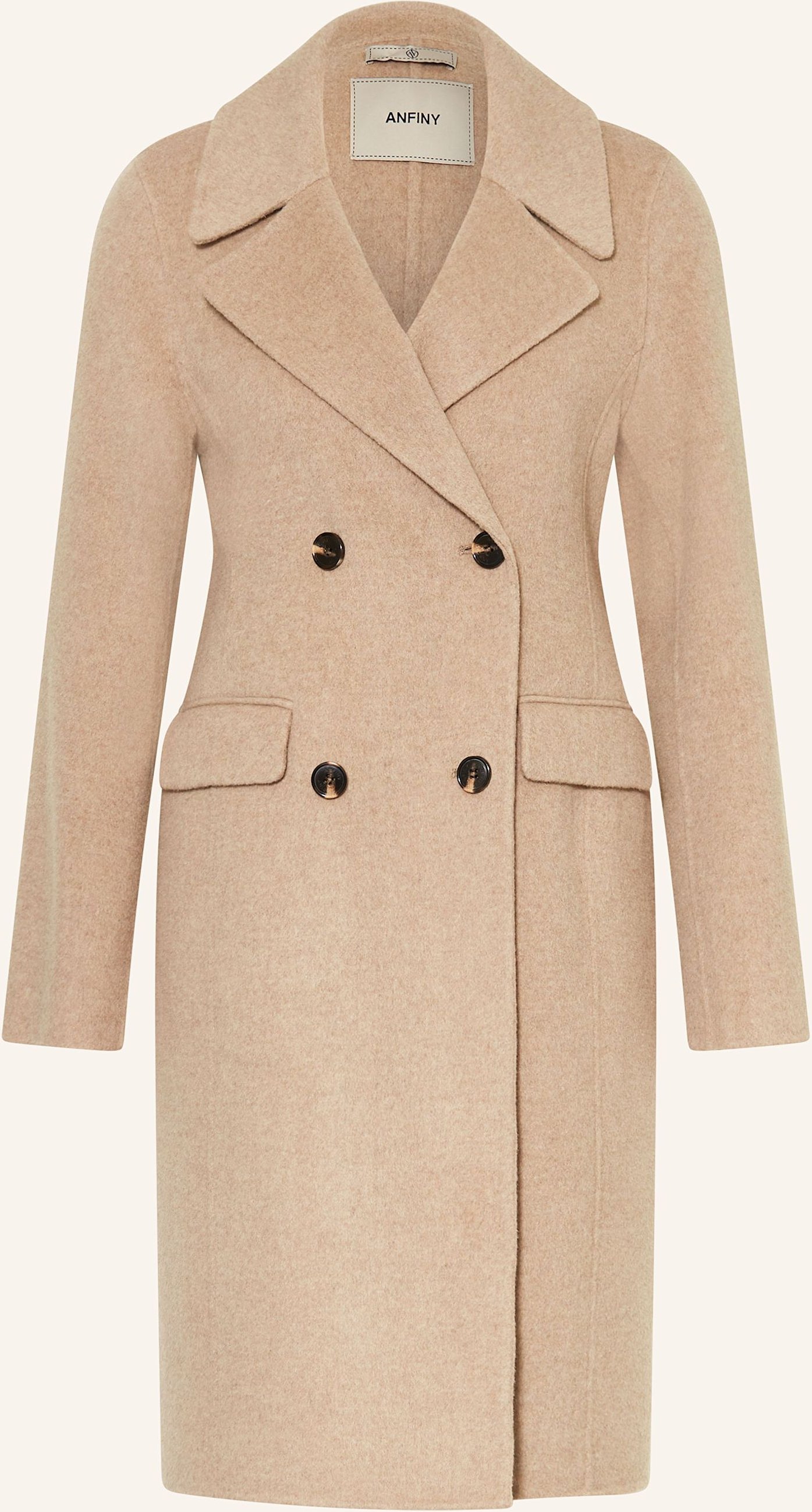 Anfiny Wollmantel Claudia beige