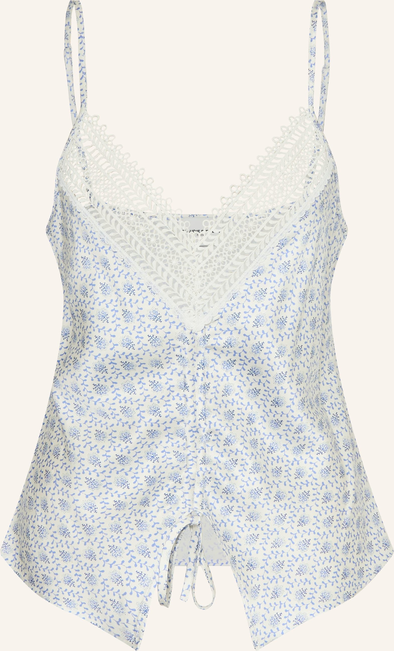Claudie Pierlot Satintop Mit Spitze blau