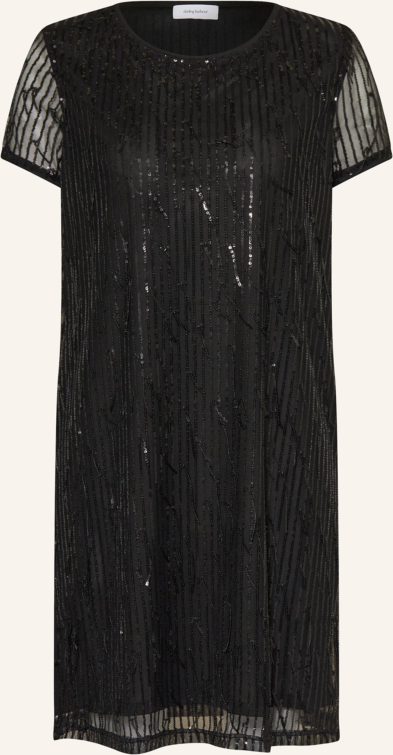 Thumbnail - Darling Harbour Mesh-Kleid Mit Pailletten schwarz